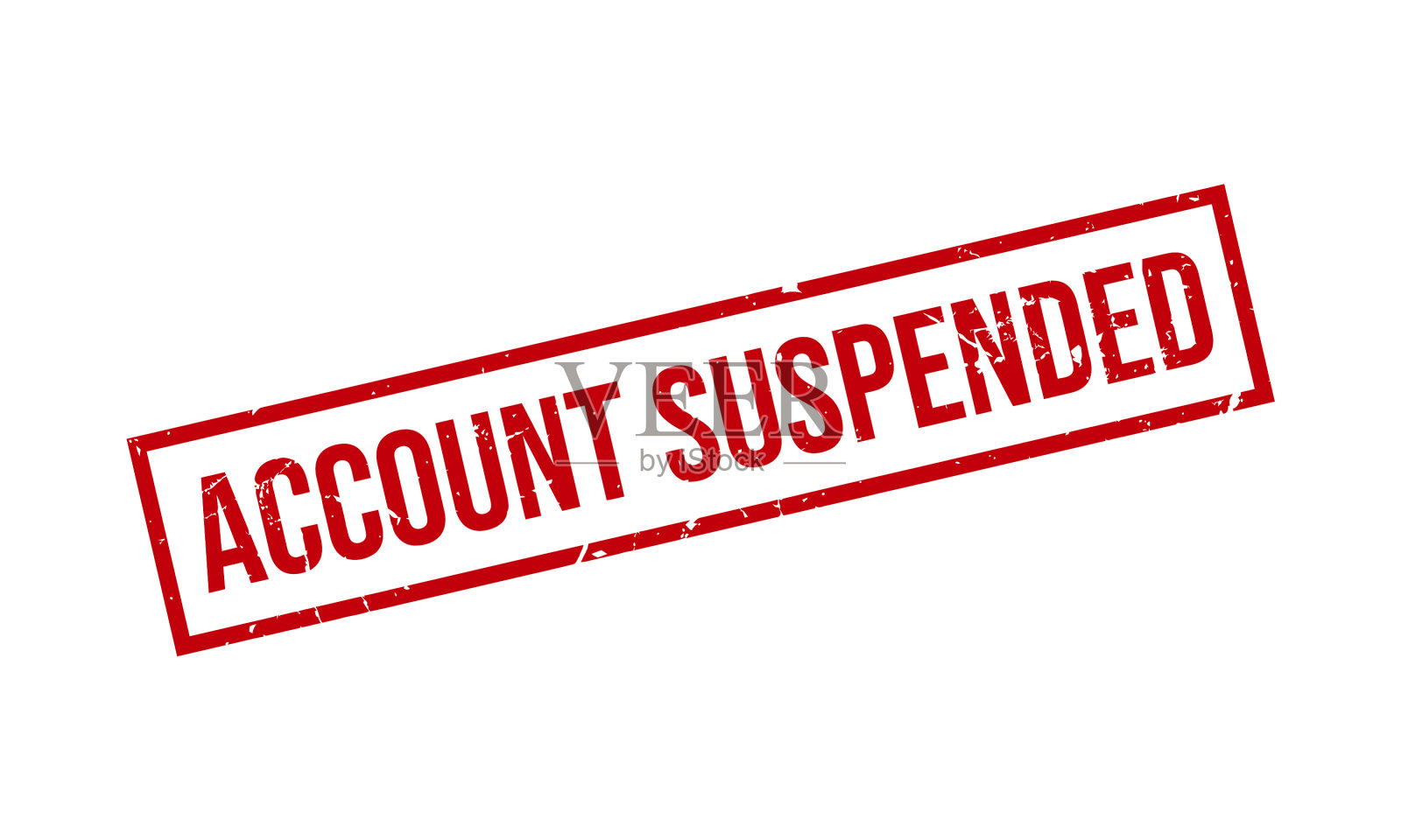 帐户暂停橡胶垃圾邮票印章股票插画图片素材