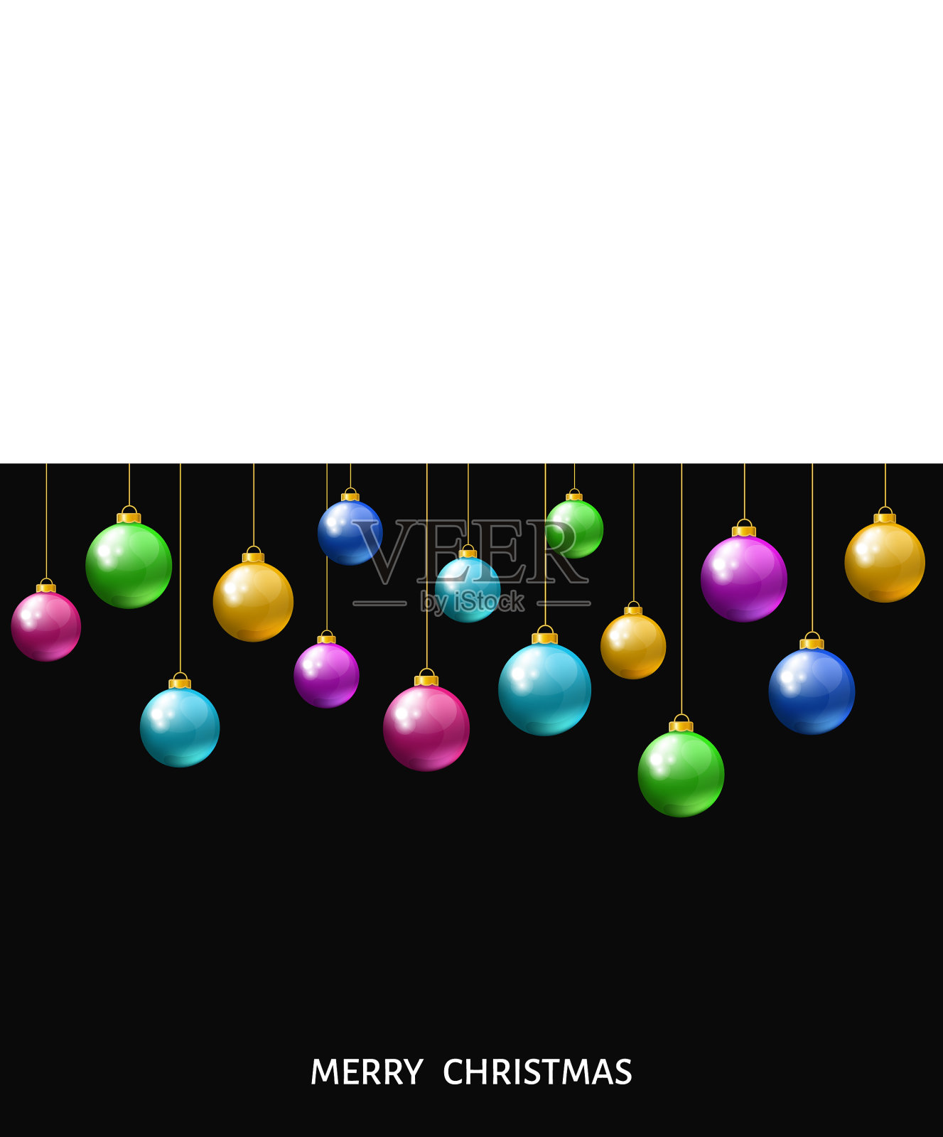 五彩缤纷的圣诞挂球插画图片素材