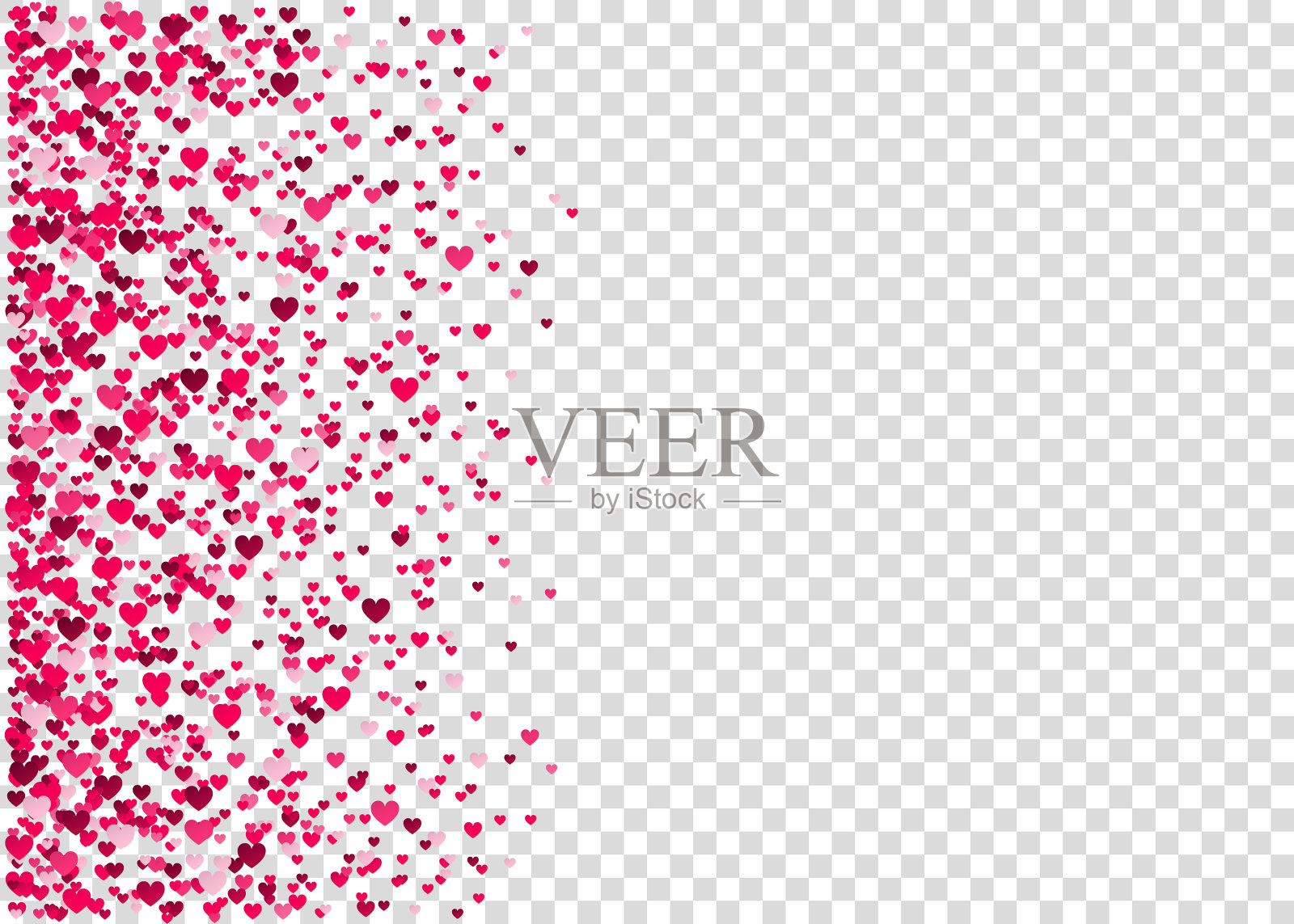 粉红色的心花插画图片素材