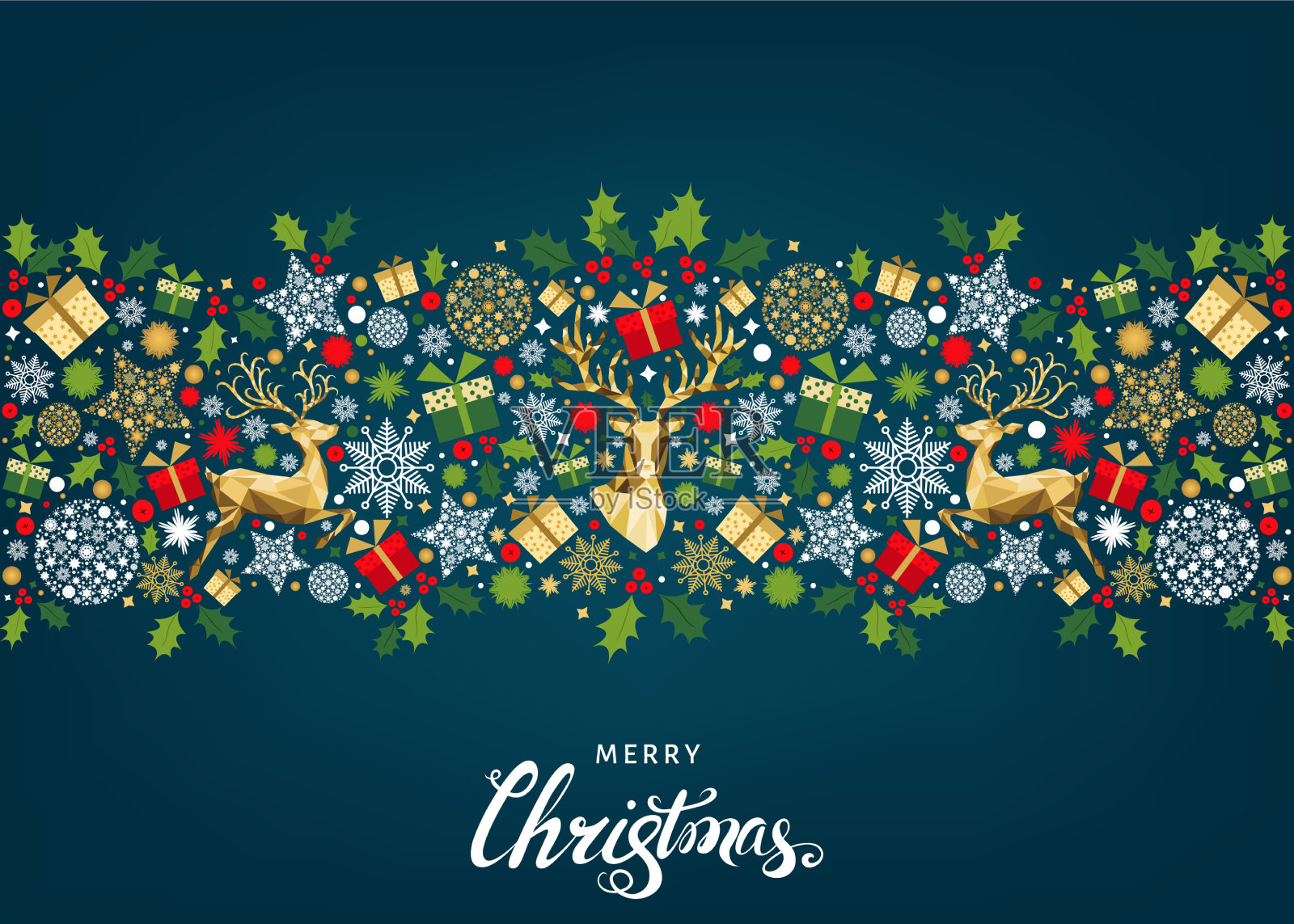 圣诞图案与字母和丰富多彩的插画图片素材