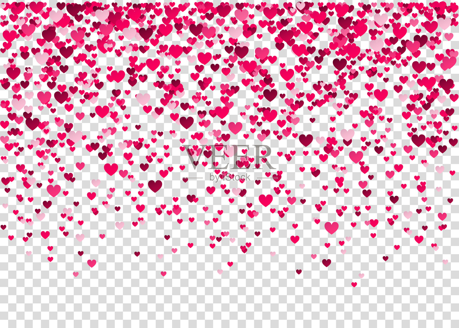 快乐的情人节背景与粉红色的心插画图片素材