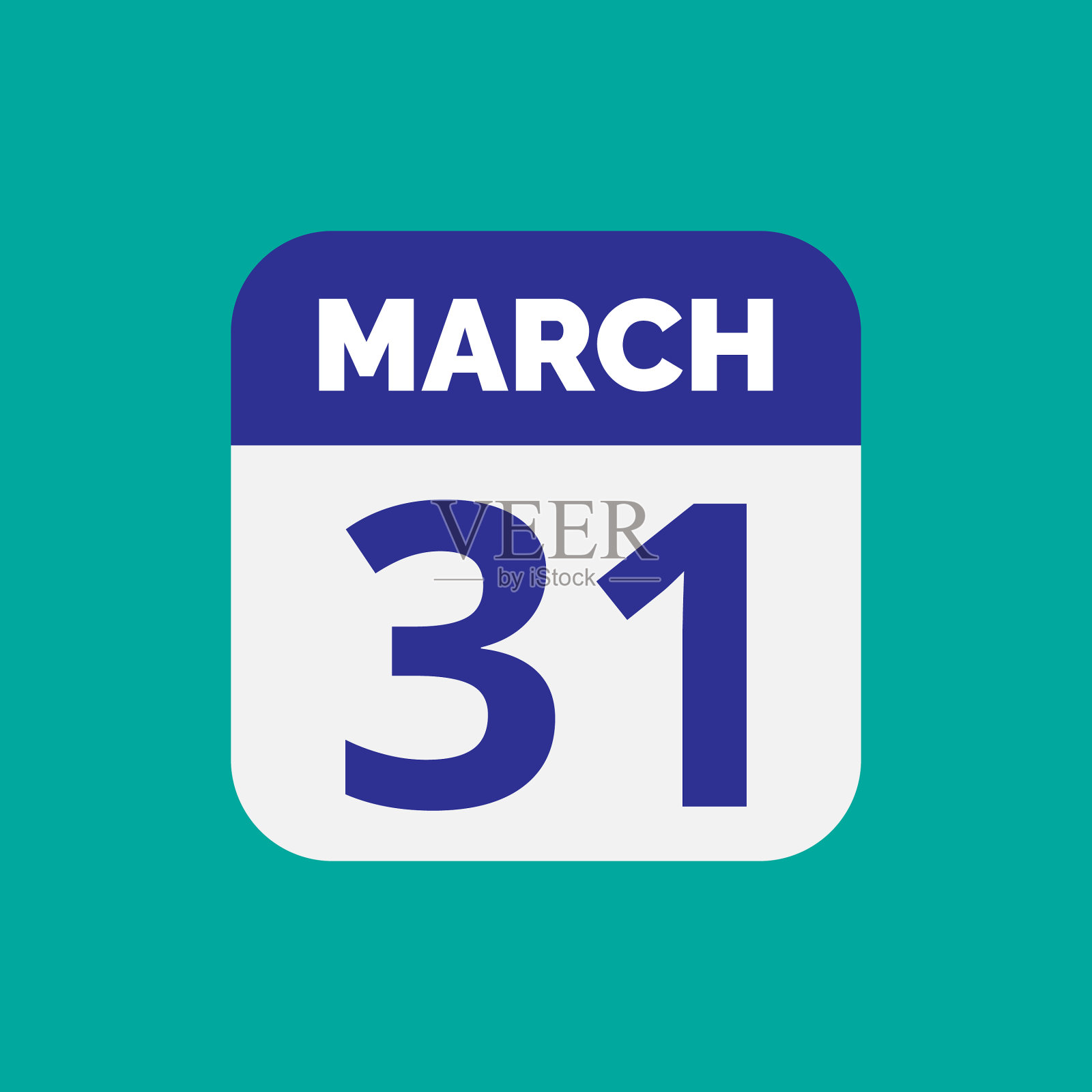 平3月31日日历日期图标股票插画图片素材