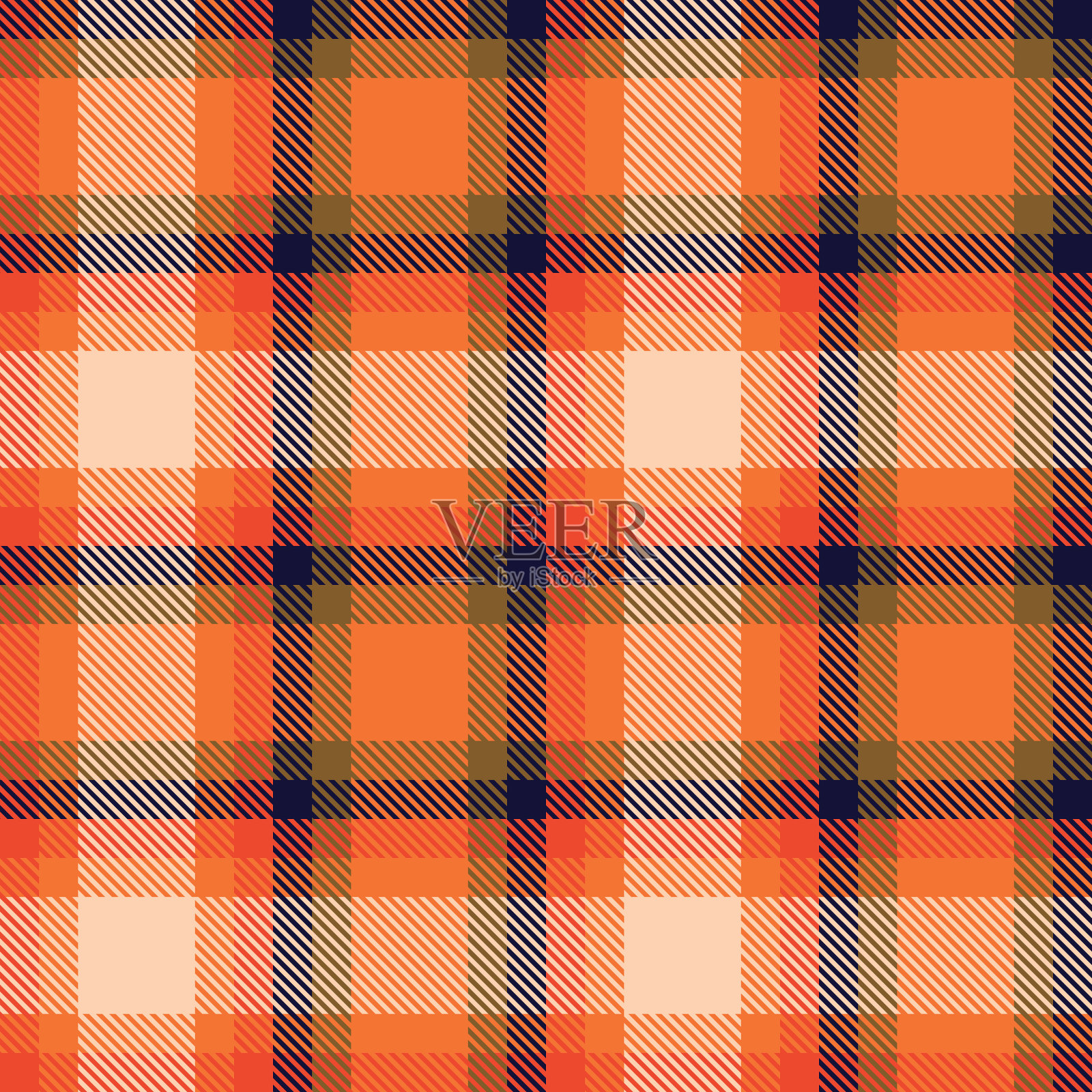 橙色暗纹格纹无缝图案插画图片素材