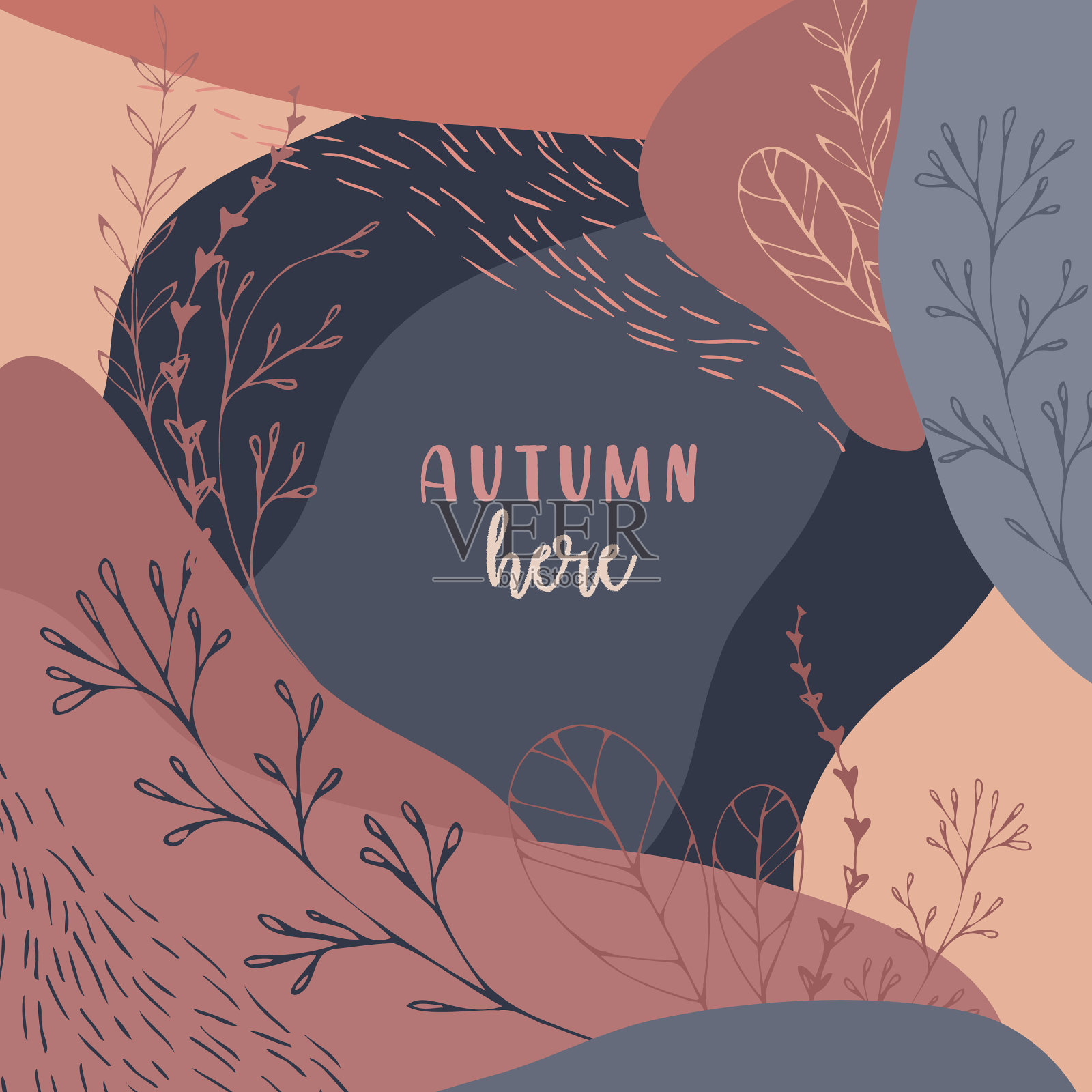 抽象的秋天背景，贺卡和插画图片素材