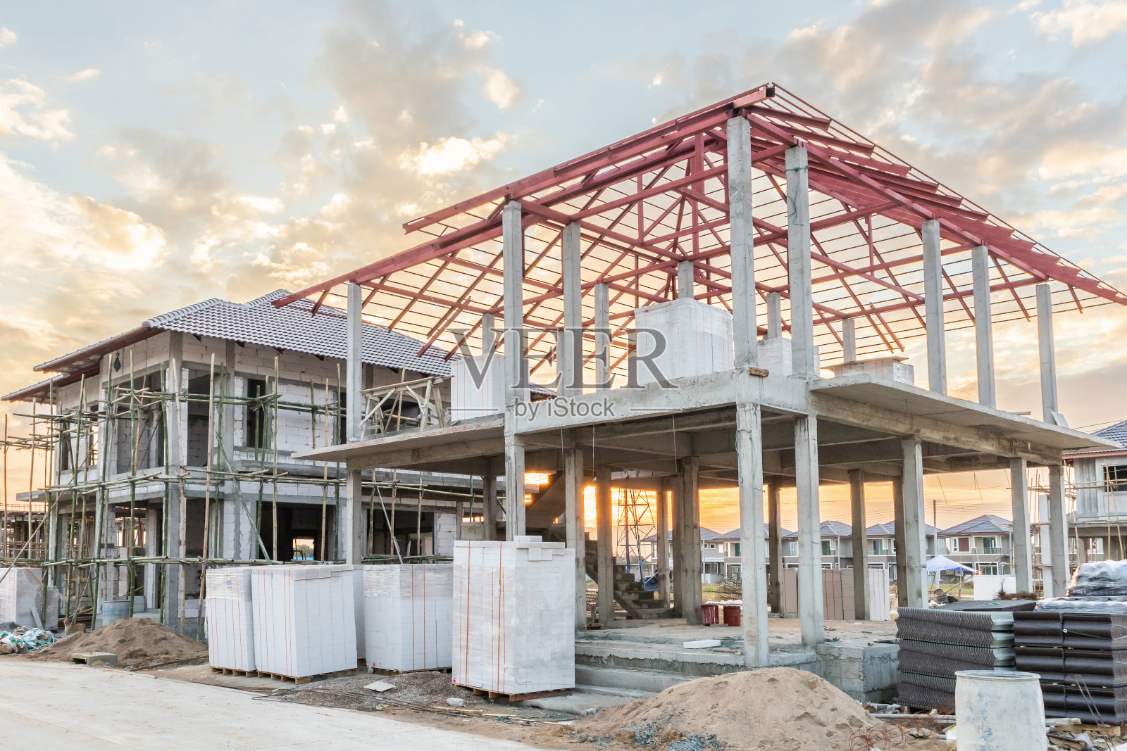 在建住宅小区开发工地在建住宅新房照片摄影图片