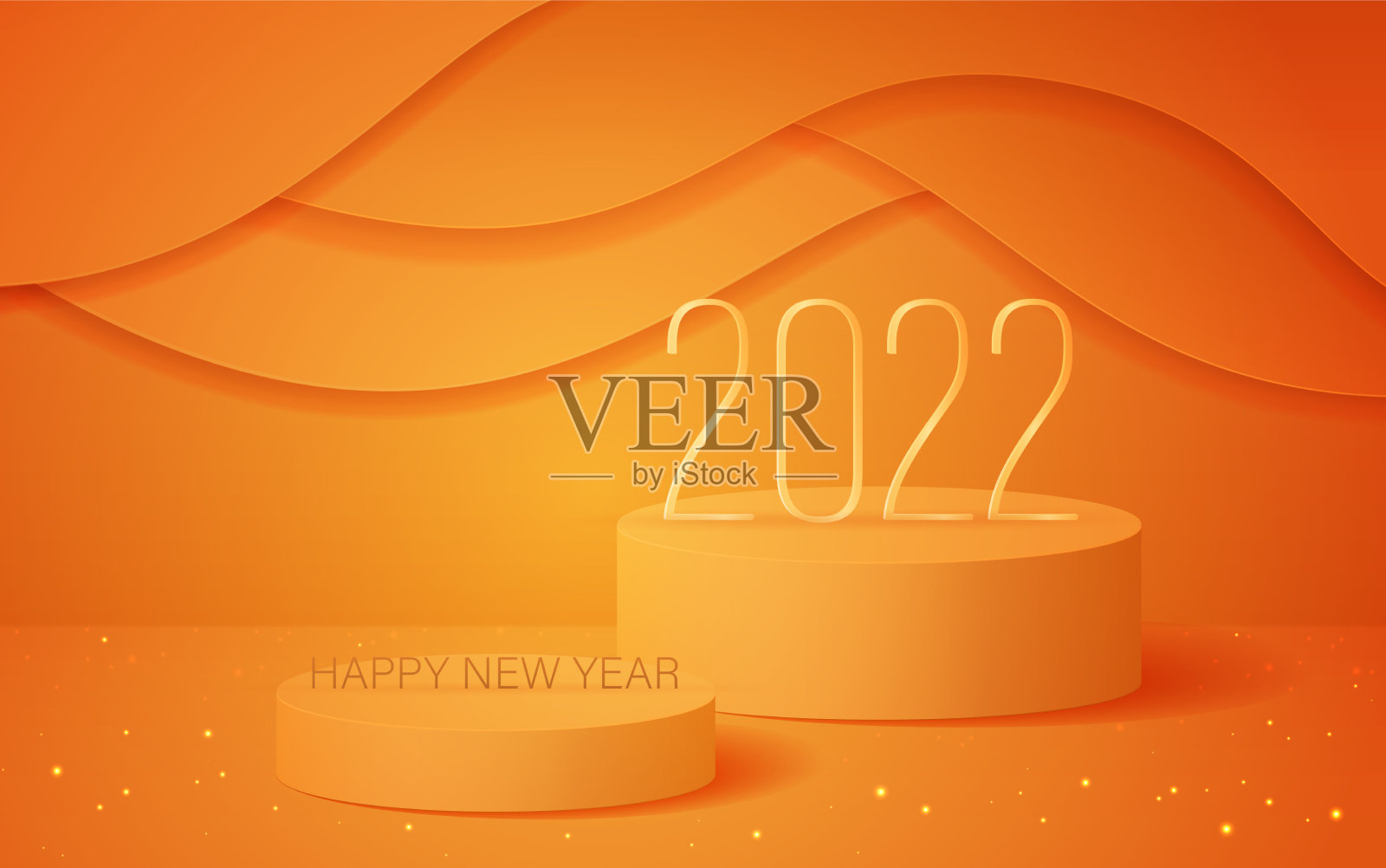 2022年金属数字登上领奖台插画图片素材