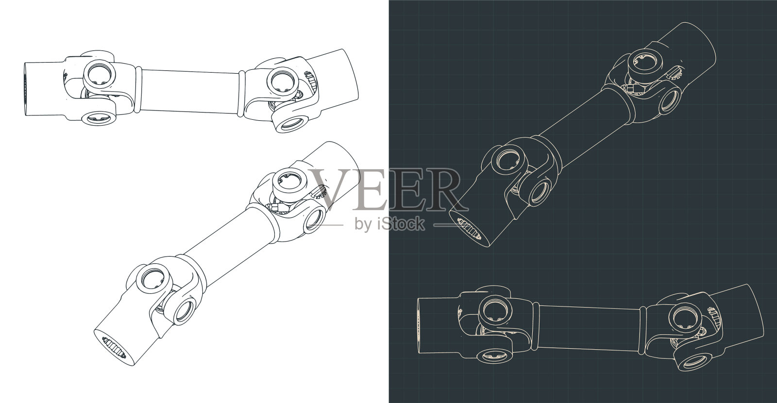 万向节图纸插画图片素材