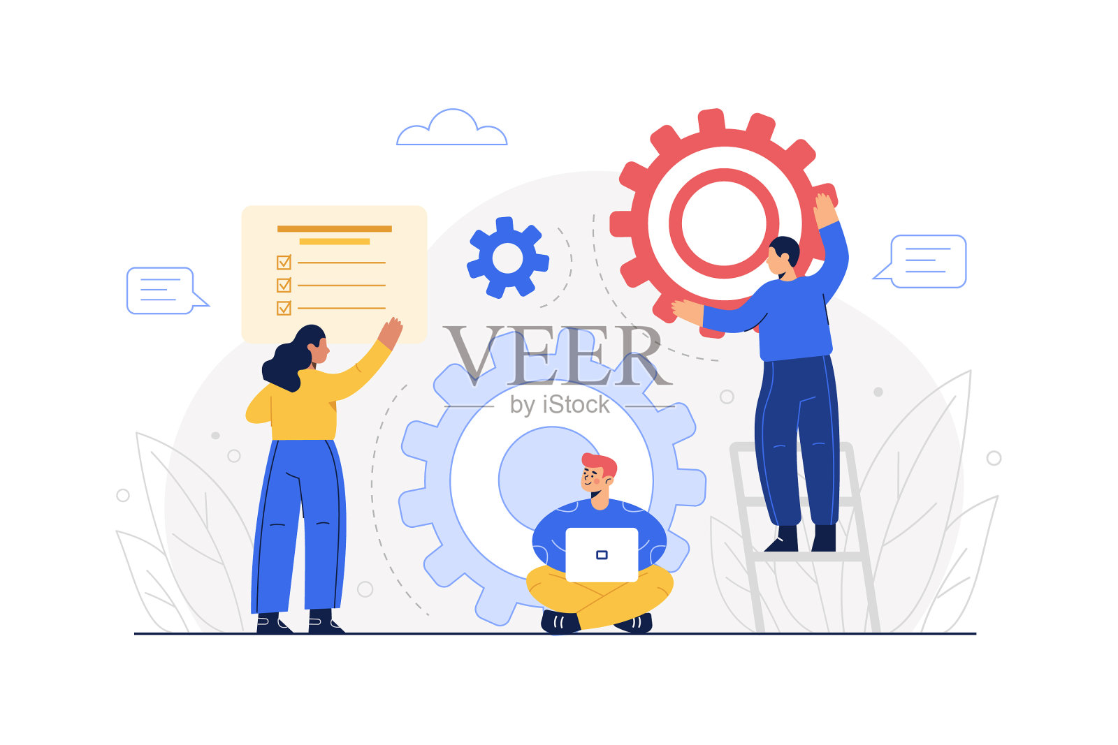 卡通风格驱动组织构成设计元素图片