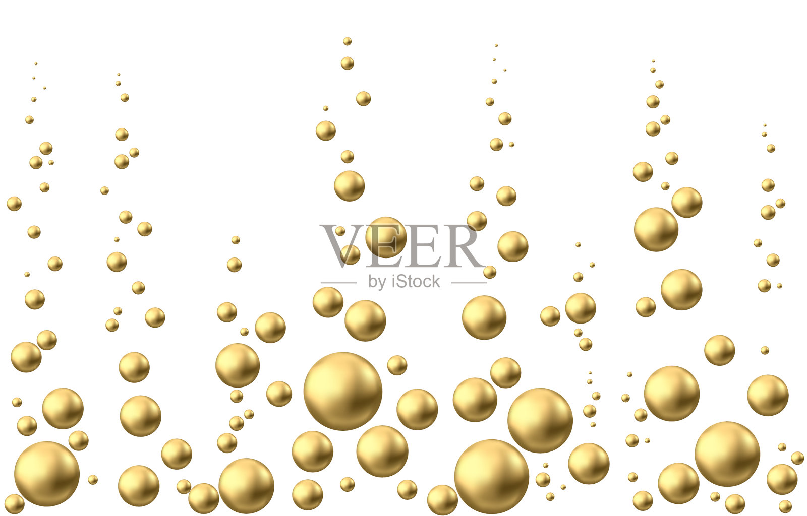 金色球体或油泡孤立在白色插画图片素材