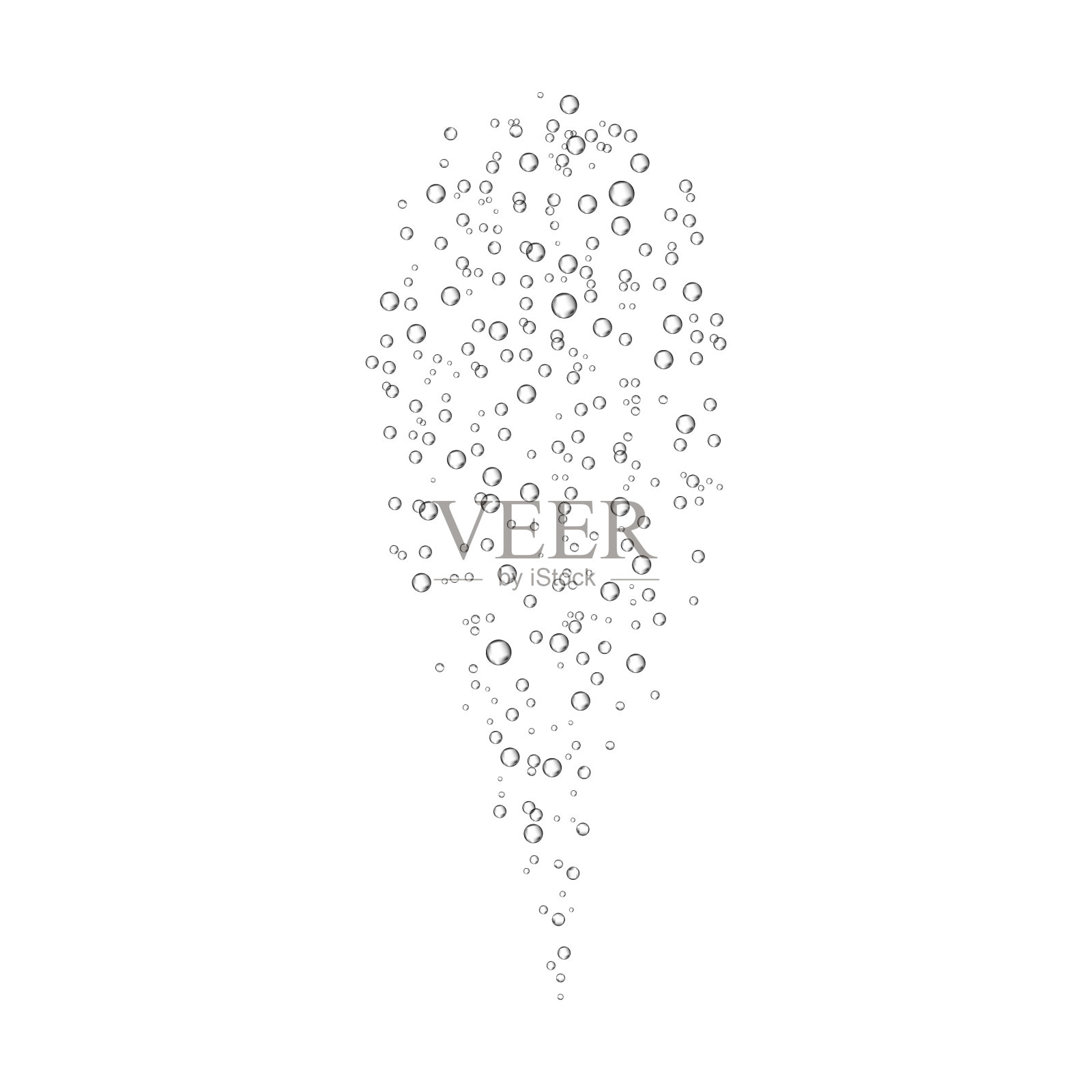 氧气气泡在白色的水中流动插画图片素材