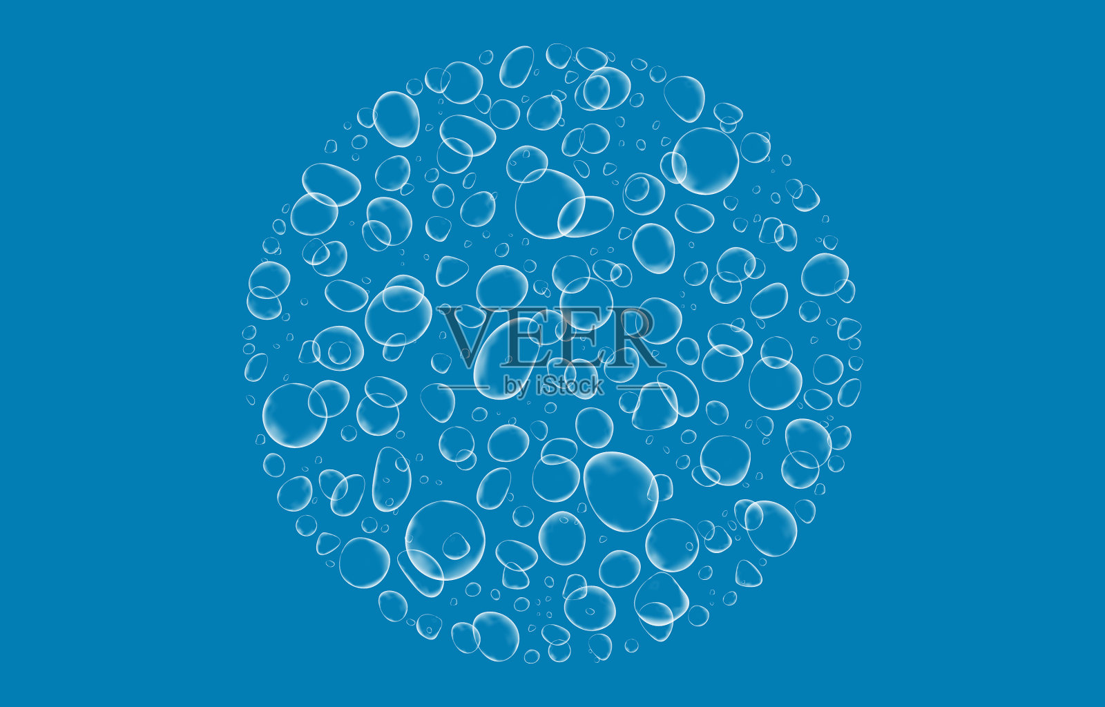 氧气气泡在白色的水中流动插画图片素材