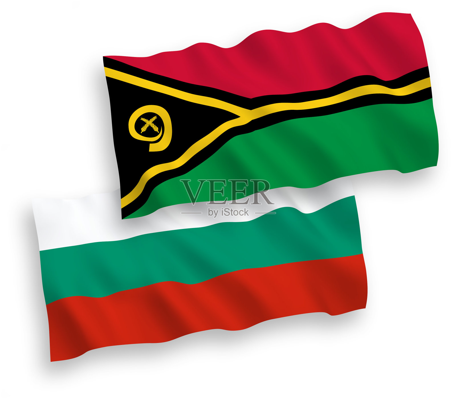 瓦努阿图共和国国旗和保加利亚国旗设计元素图片