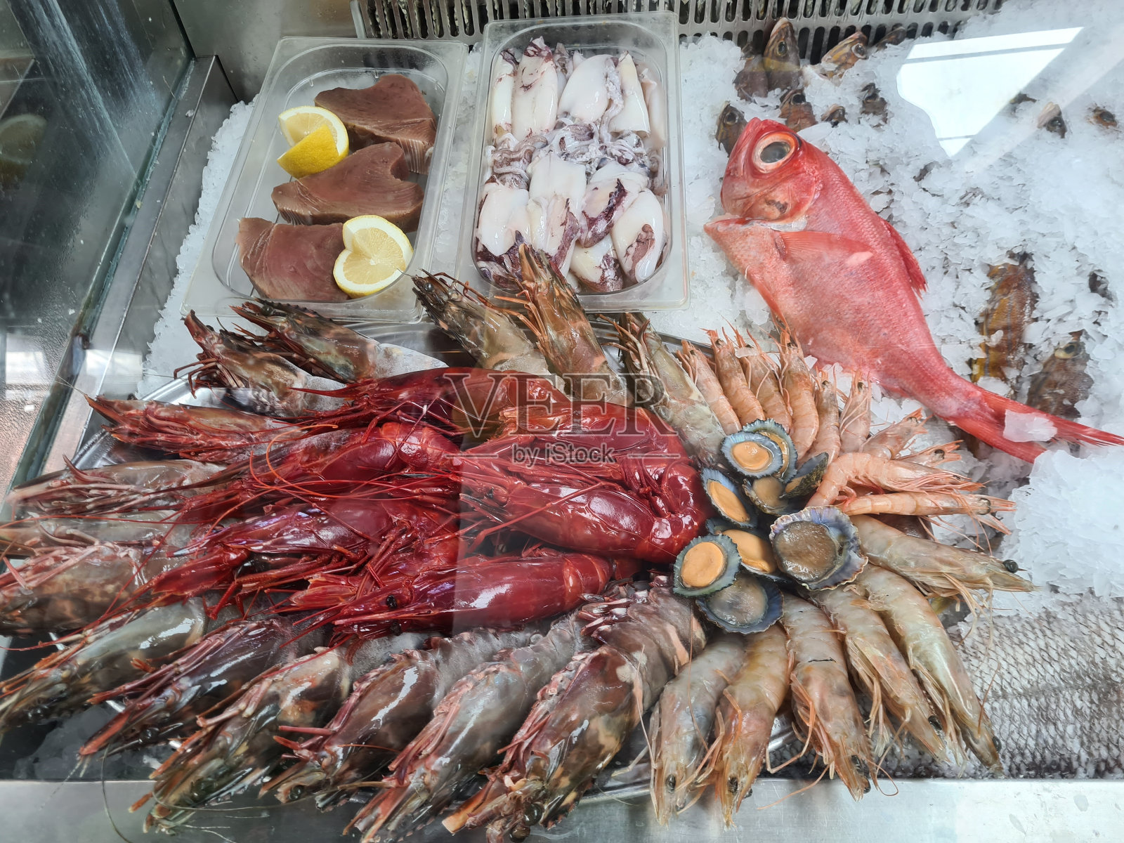 餐厅的鱼柜台照片摄影图片