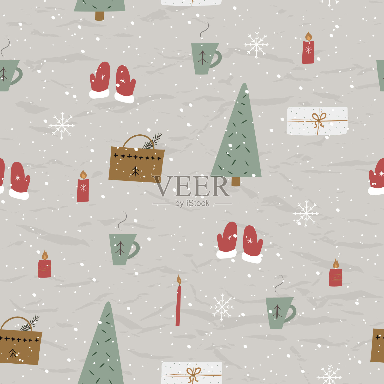 复古圣诞无缝纹理从新的插画图片素材