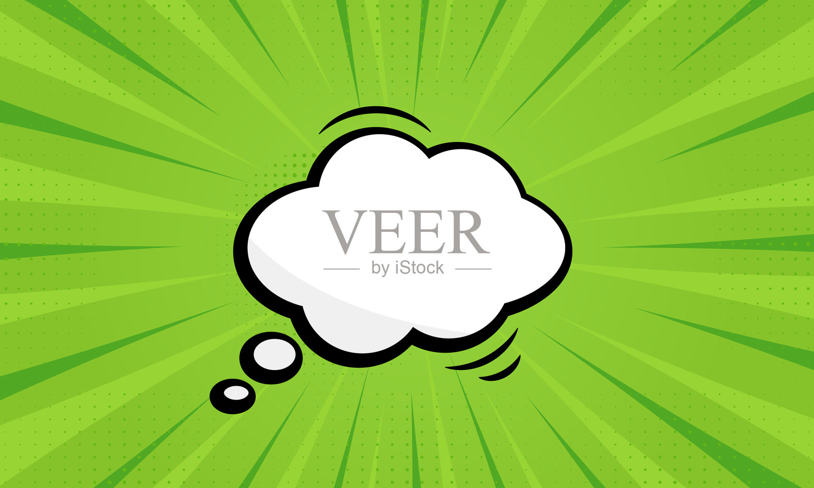 绿色波普艺术上的语音泡泡象形图插画图片素材