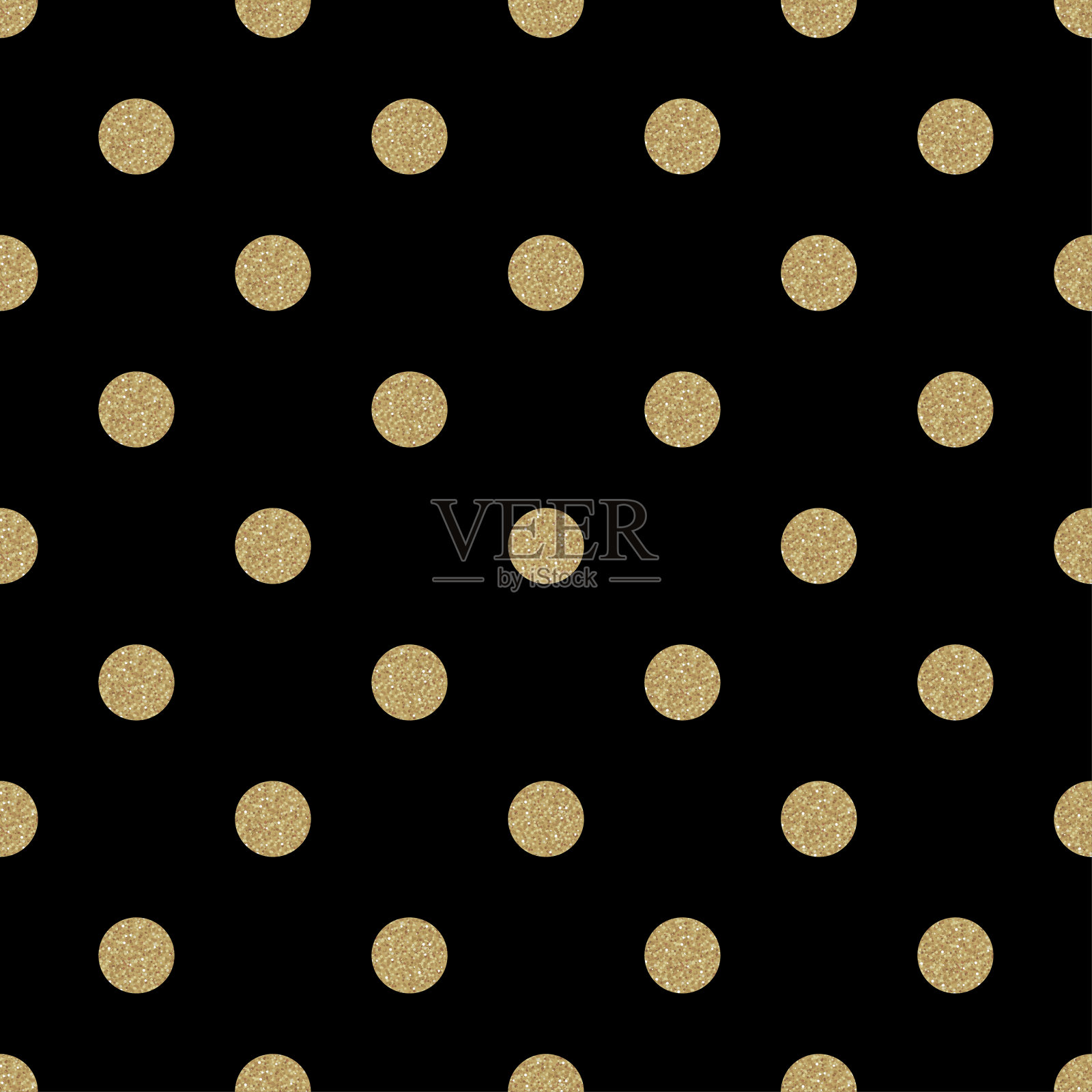 圆点图案。经典无缝金色闪光背景。插画图片素材