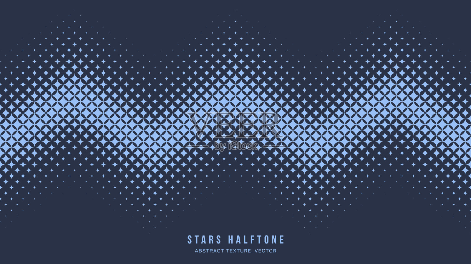 星形半色调几何无尽模式矢量锯齿线边界蓝色背景插画图片素材