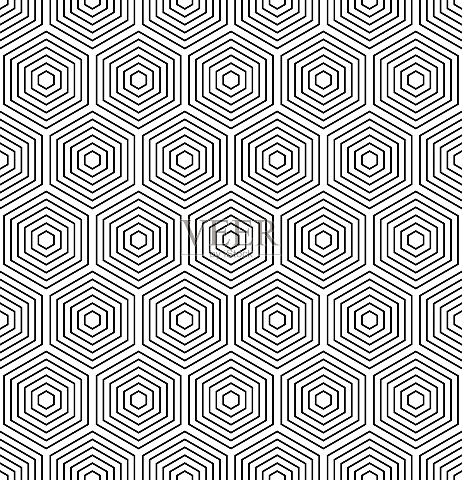 抽象无缝几何六边形图案。插画图片素材