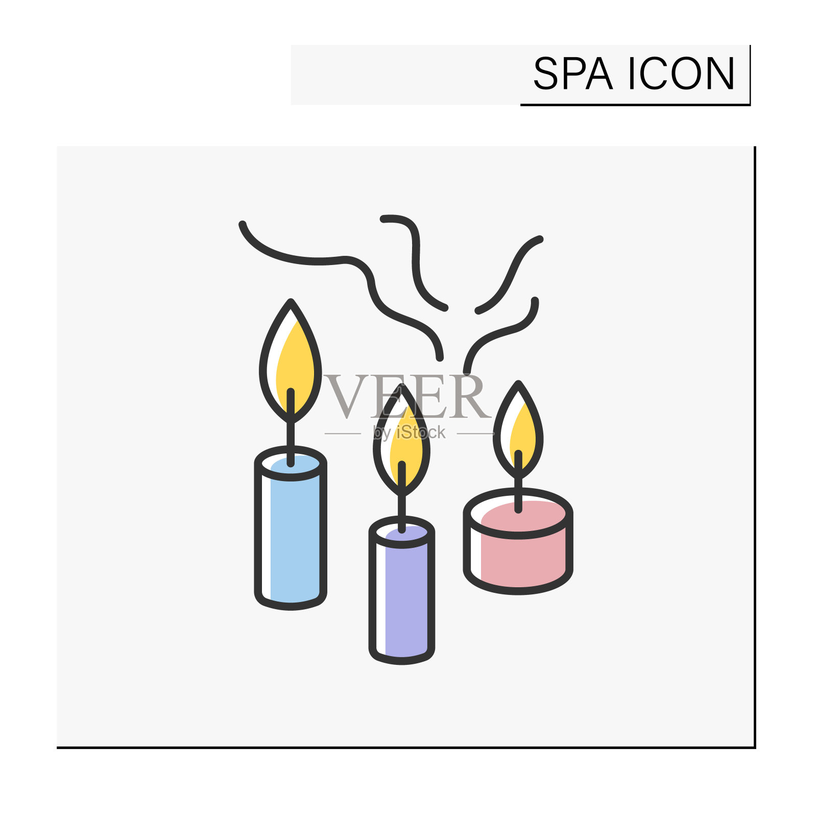 治疗蜡烛彩色图标图标素材