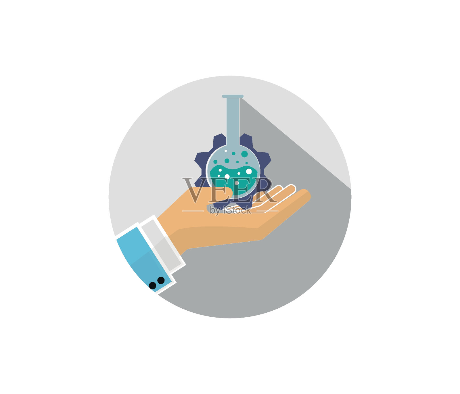 手持试管的医学研究员插画图片素材