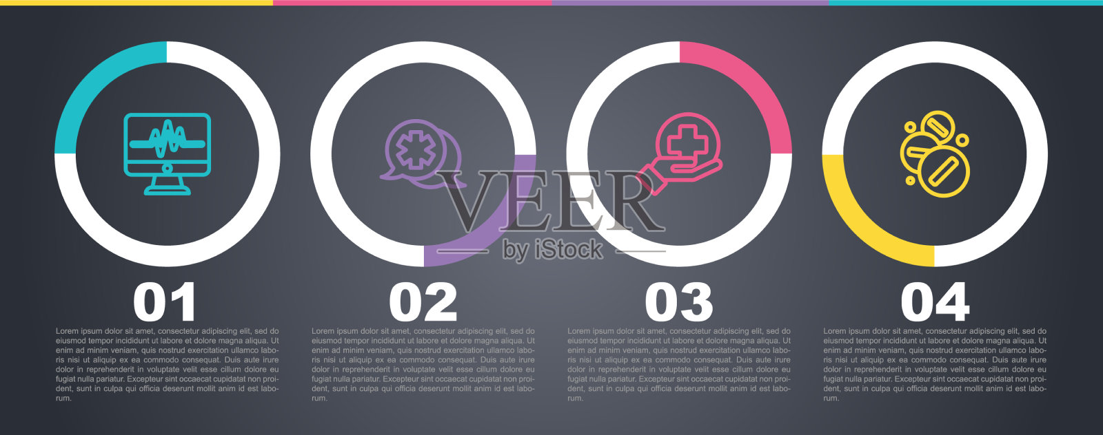 设置线监视器与心电图对话插画图片素材