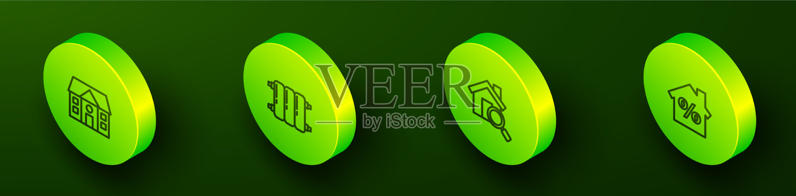 设置等距线房屋采暖散热器搜索图标素材