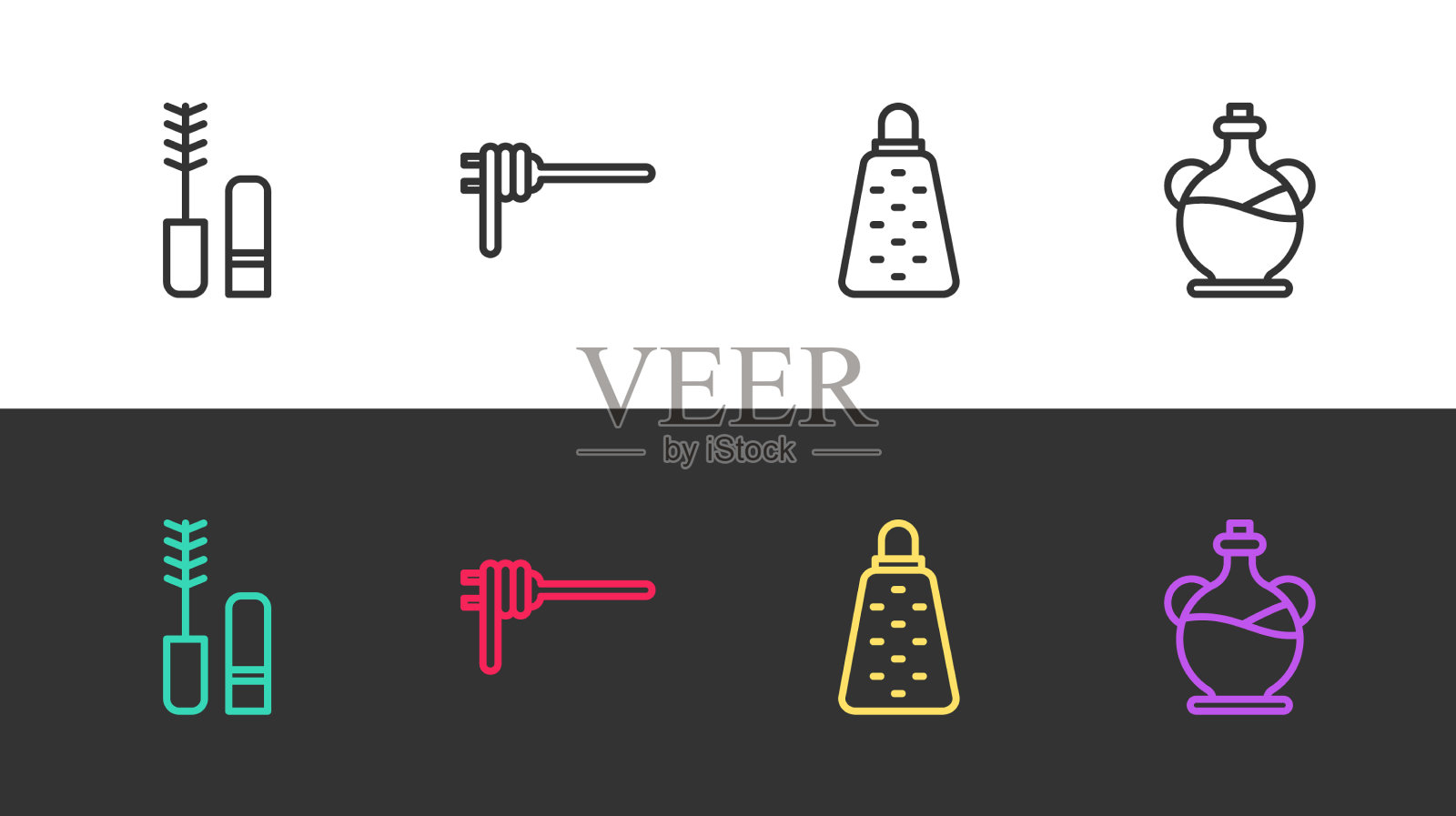 定线睫毛膏刷意大利面磨粉器图标素材