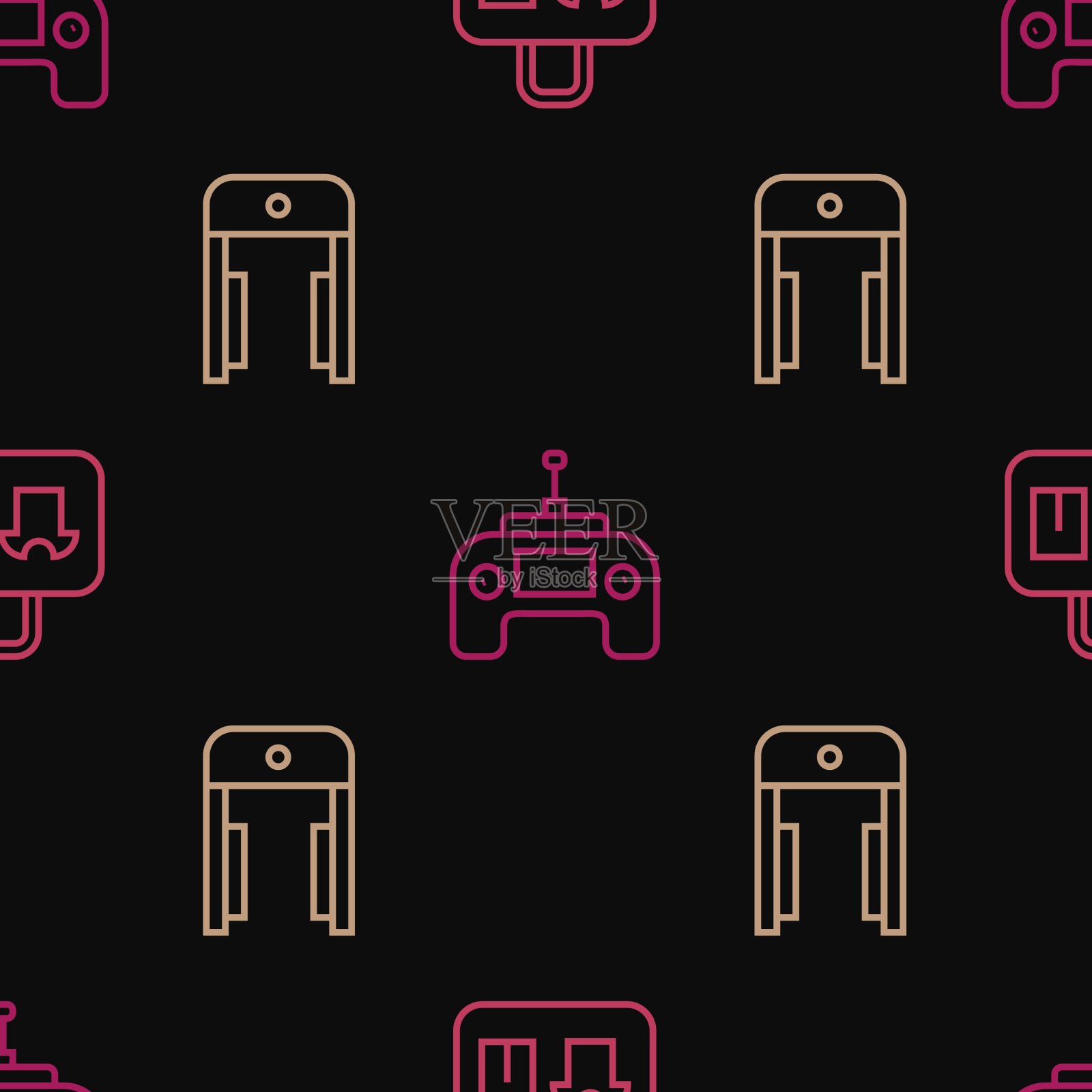 在机场设置行李金属探测器图标素材