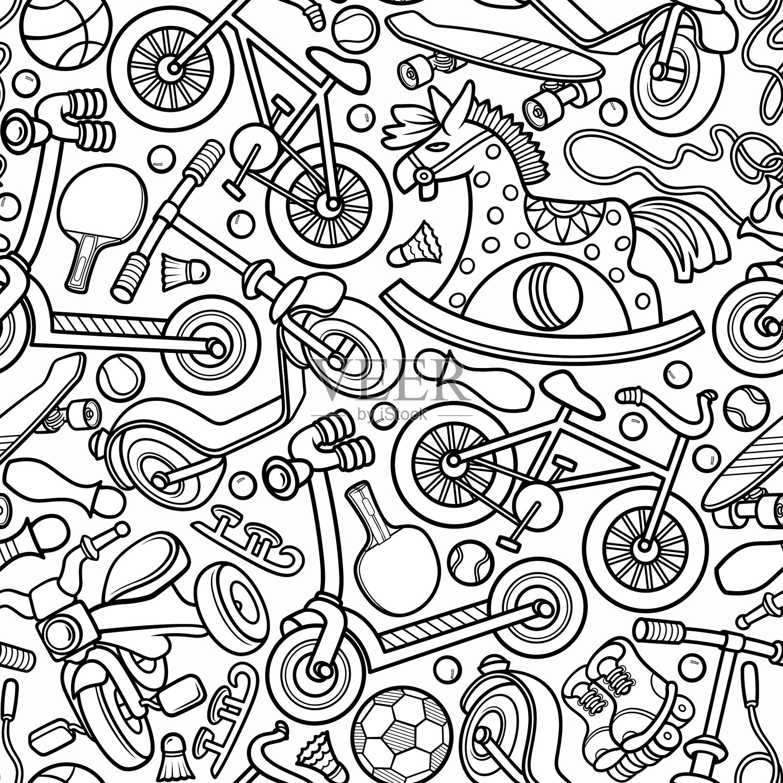 卡通可爱涂鸦手绘儿童游戏插画图片素材