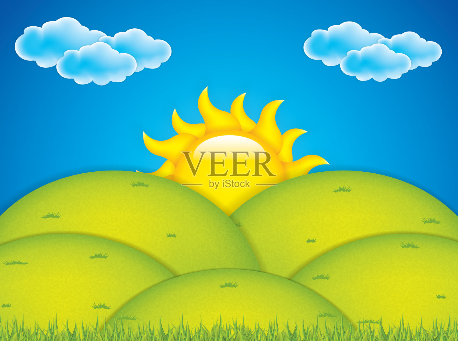 春天的风景插画图片素材