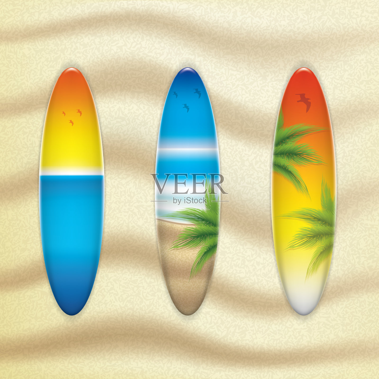 冲浪板插画图片素材