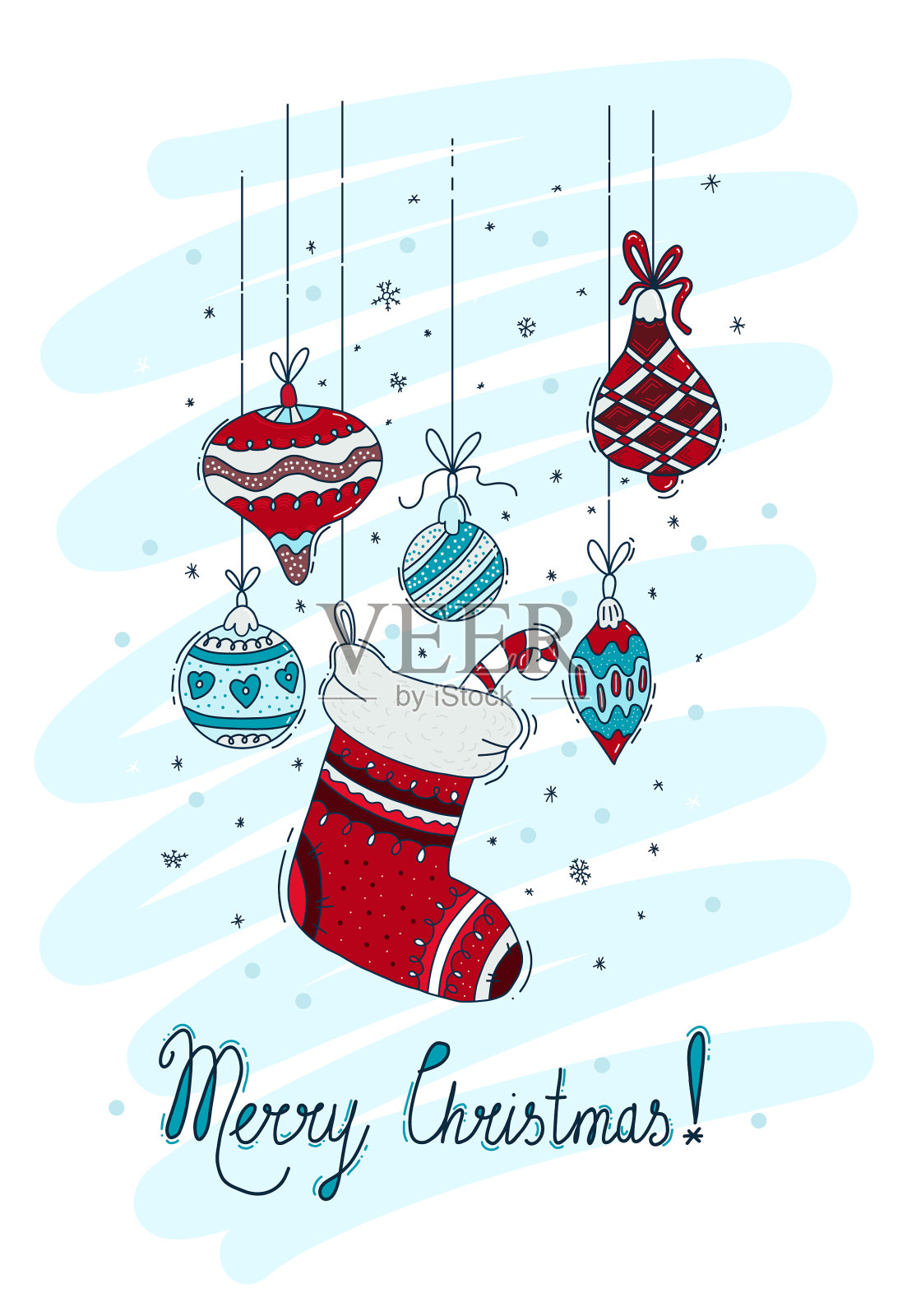 垂直贺卡圣诞快乐设计元素图片