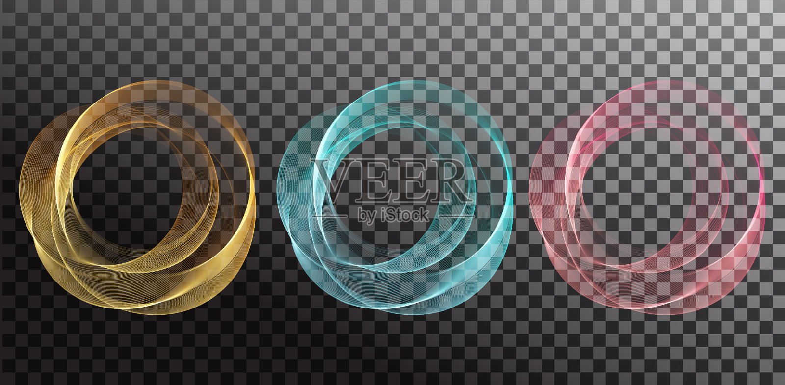 抽象波浪闪亮圆动线设计插画图片素材