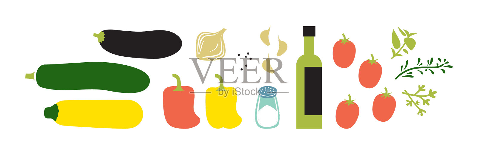 蔬菜炖菜的新鲜配料插画图片素材