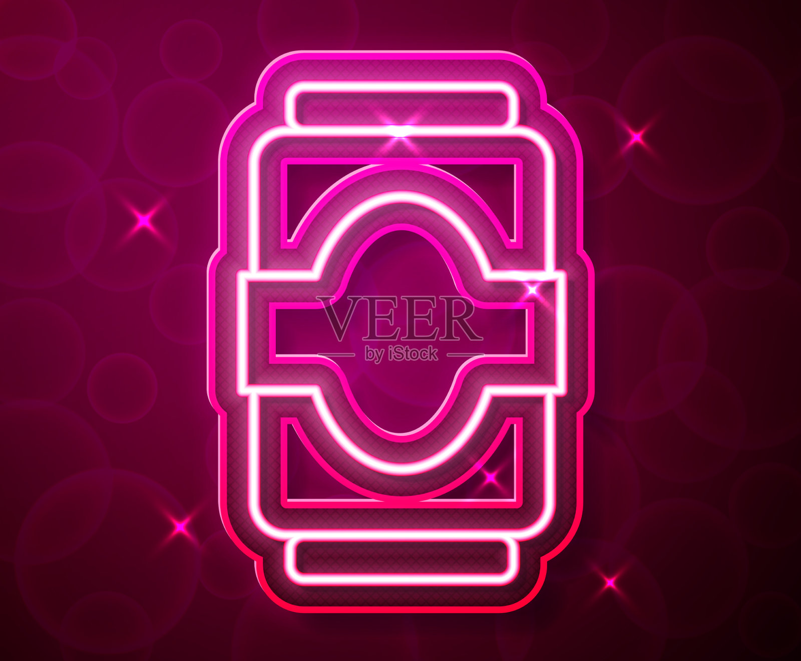 发光的霓虹灯线汽水罐图标孤立的红色图标素材