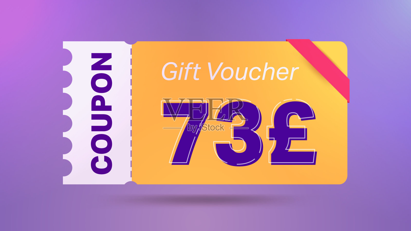 74英镑优惠券促销网站，互联网广告，社交媒体。大销售和超级销售优惠券代码74英镑折扣礼券优惠券矢量插图夏季报价结束周末设计模板素材