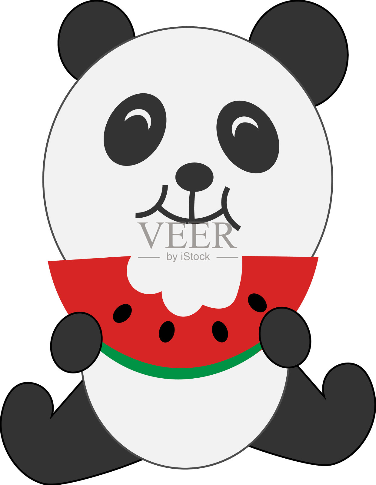 t恤上可爱的小熊猫图案插画图片素材