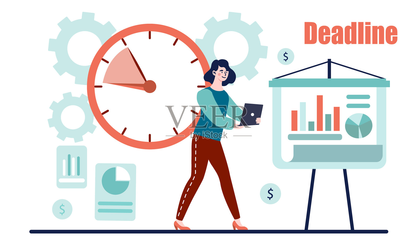 最后期限方面的概念设计元素图片