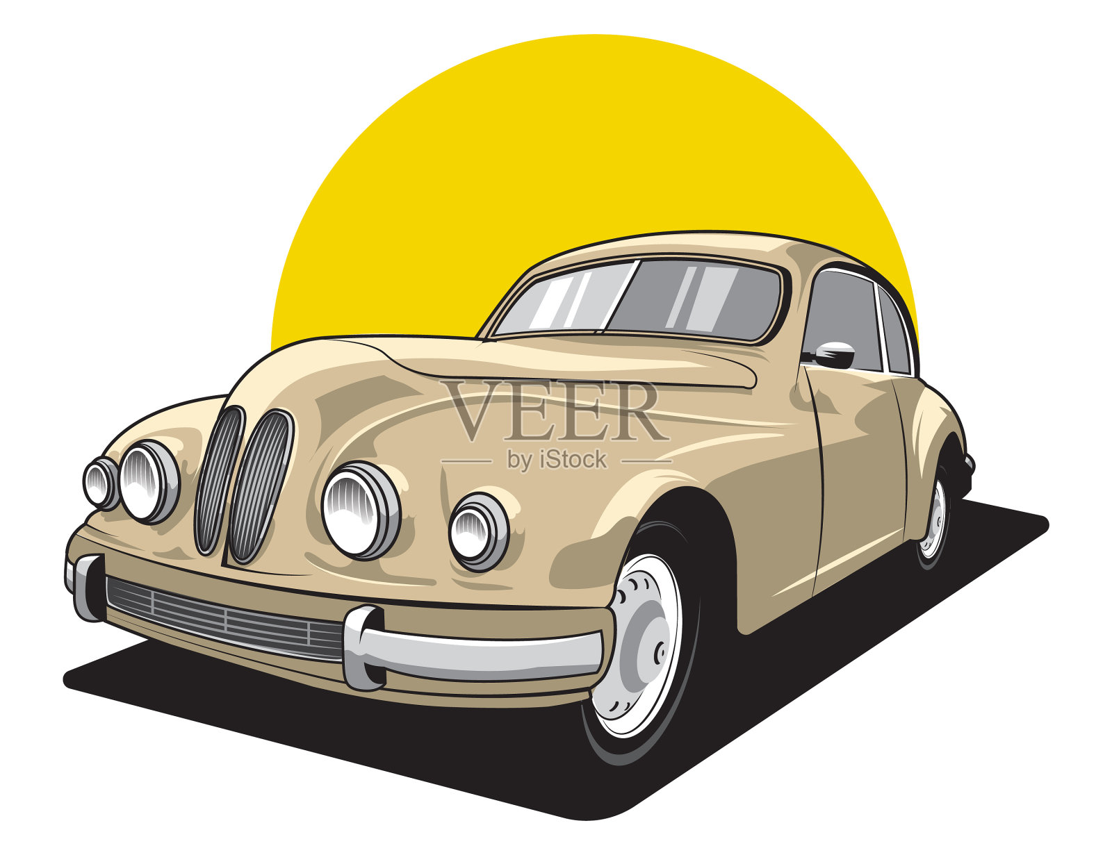 50年代经典的汽车设计设计元素图片