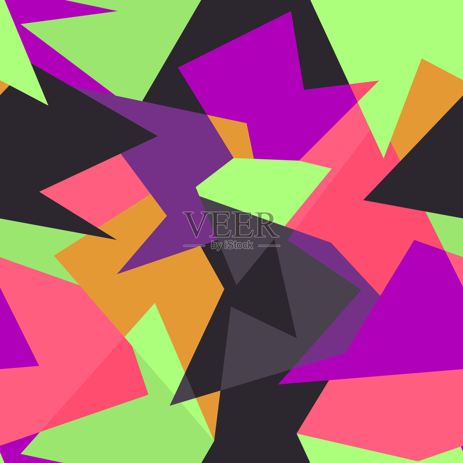 无缝几何彩色图案与形状插画图片素材