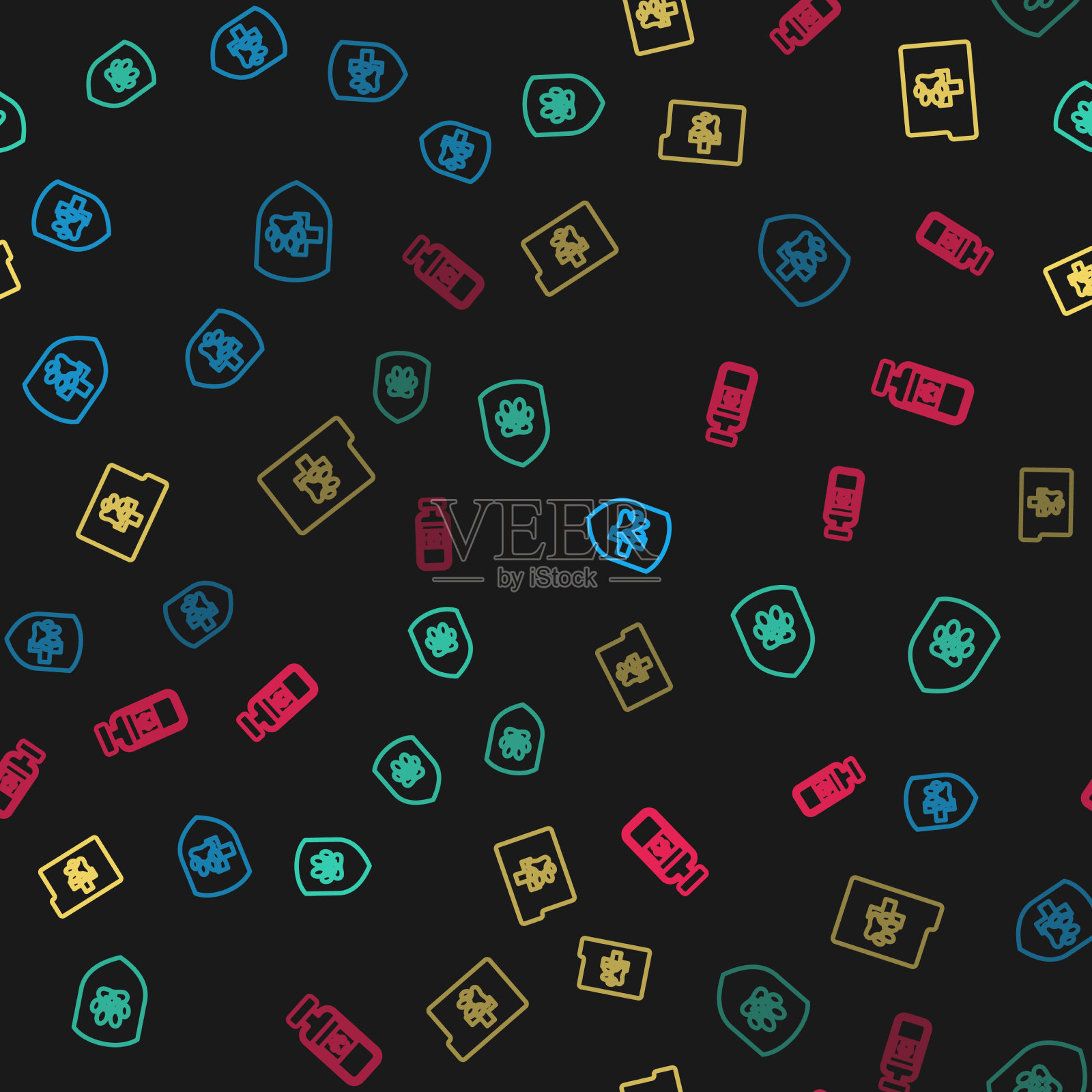 设立线上动物健康保险临床图标素材