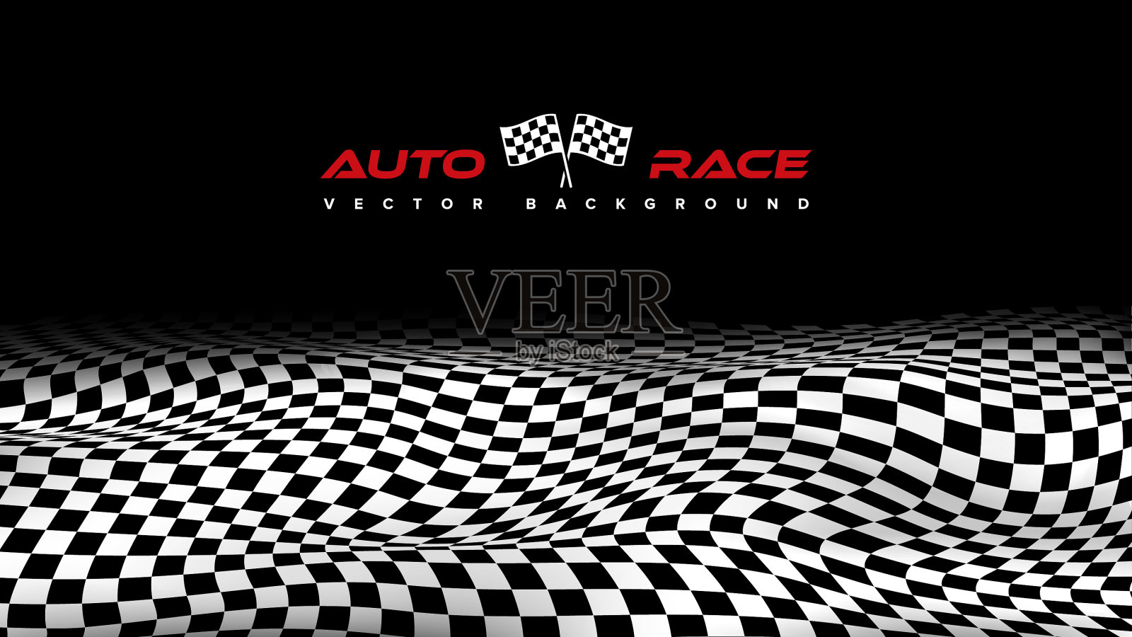 方格波浪运动比赛旗插画图片素材