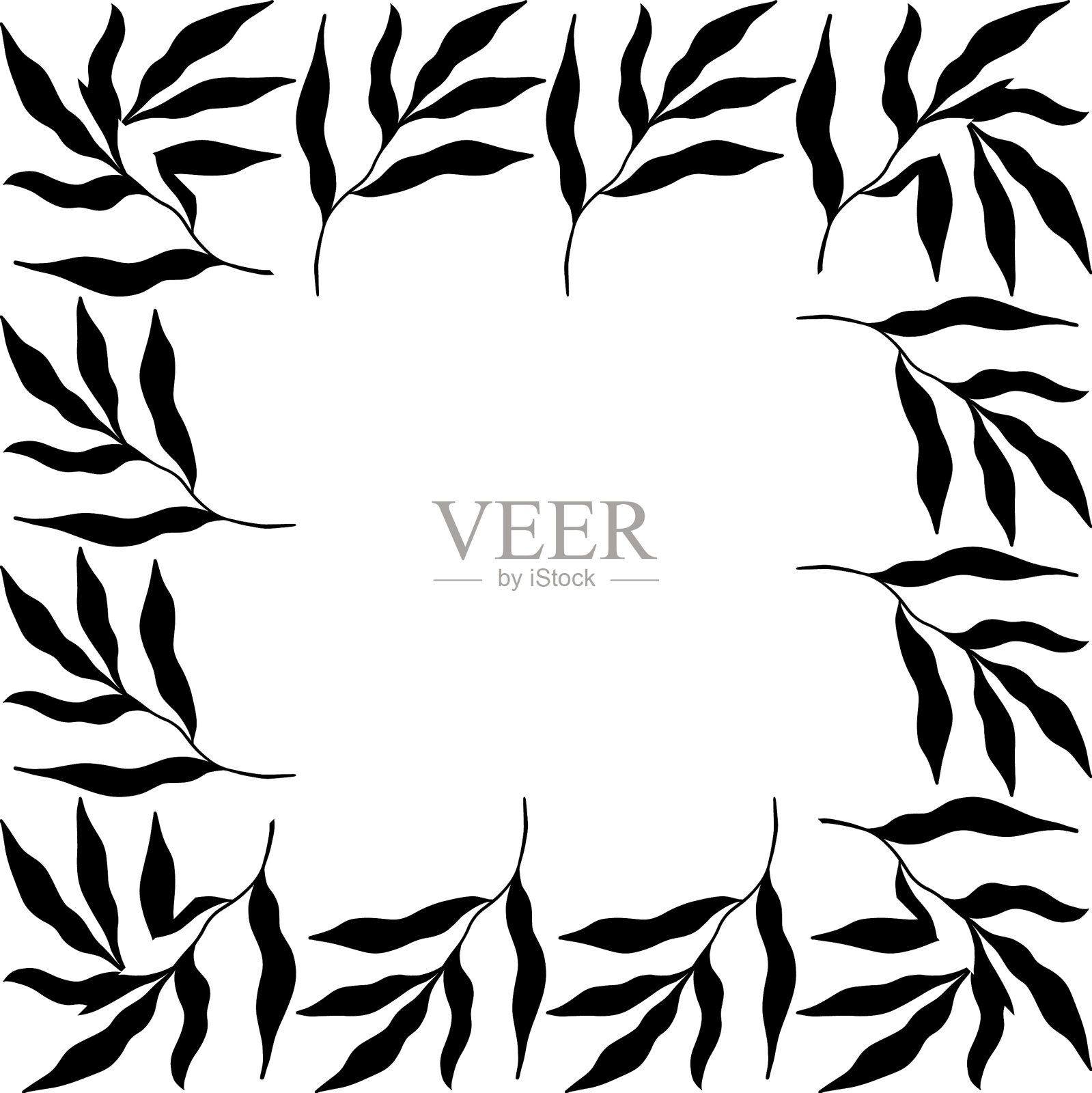 广场植物框架设计元素图片