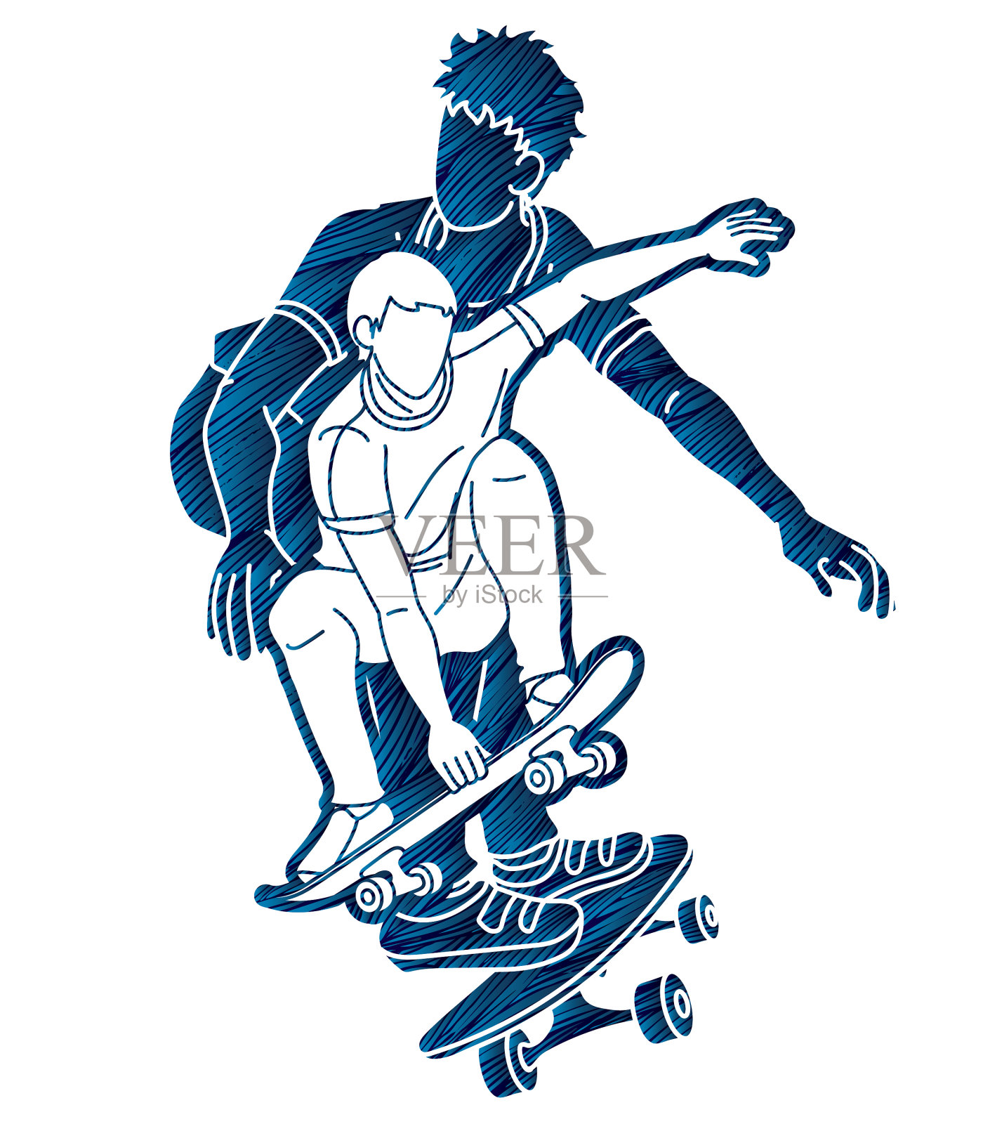 滑板动作滑板选手设计元素图片