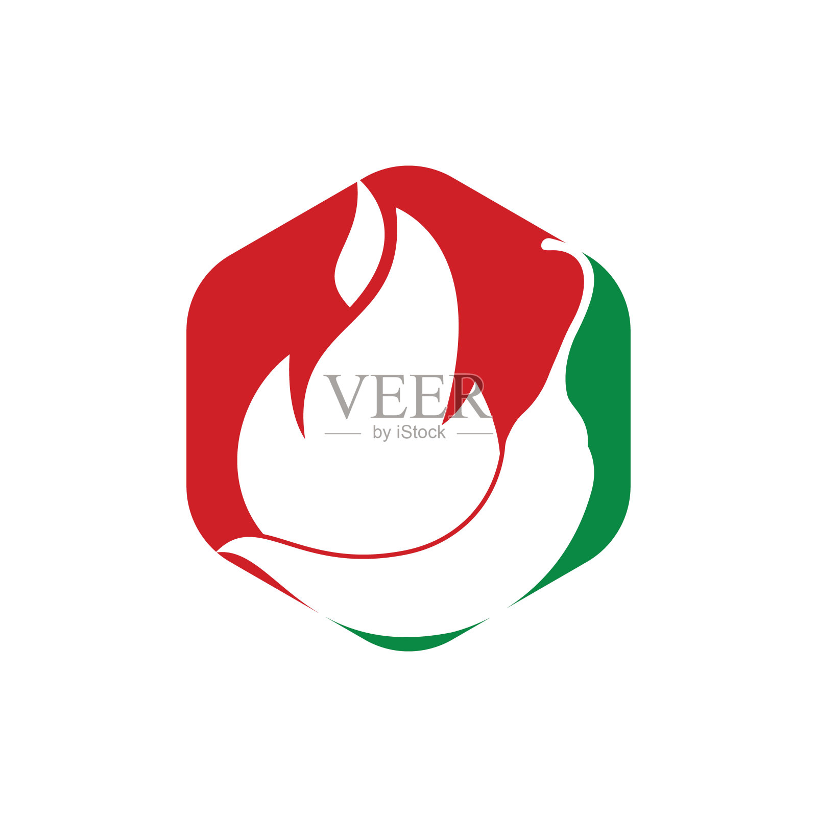 辣辣椒矢量标志设计概念。火红辣椒标志符号，香料食品标志图标。插画图片素材