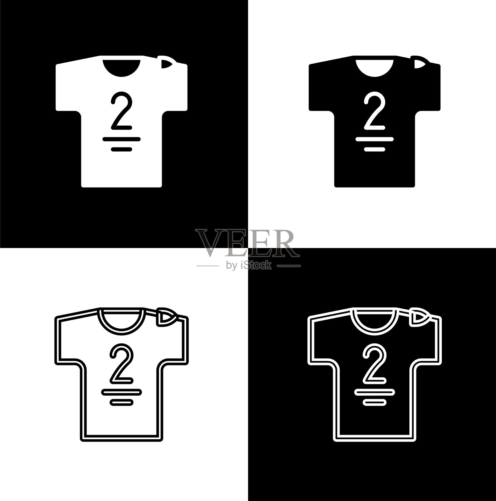 设置足球球衣和t恤图标孤立上图标素材