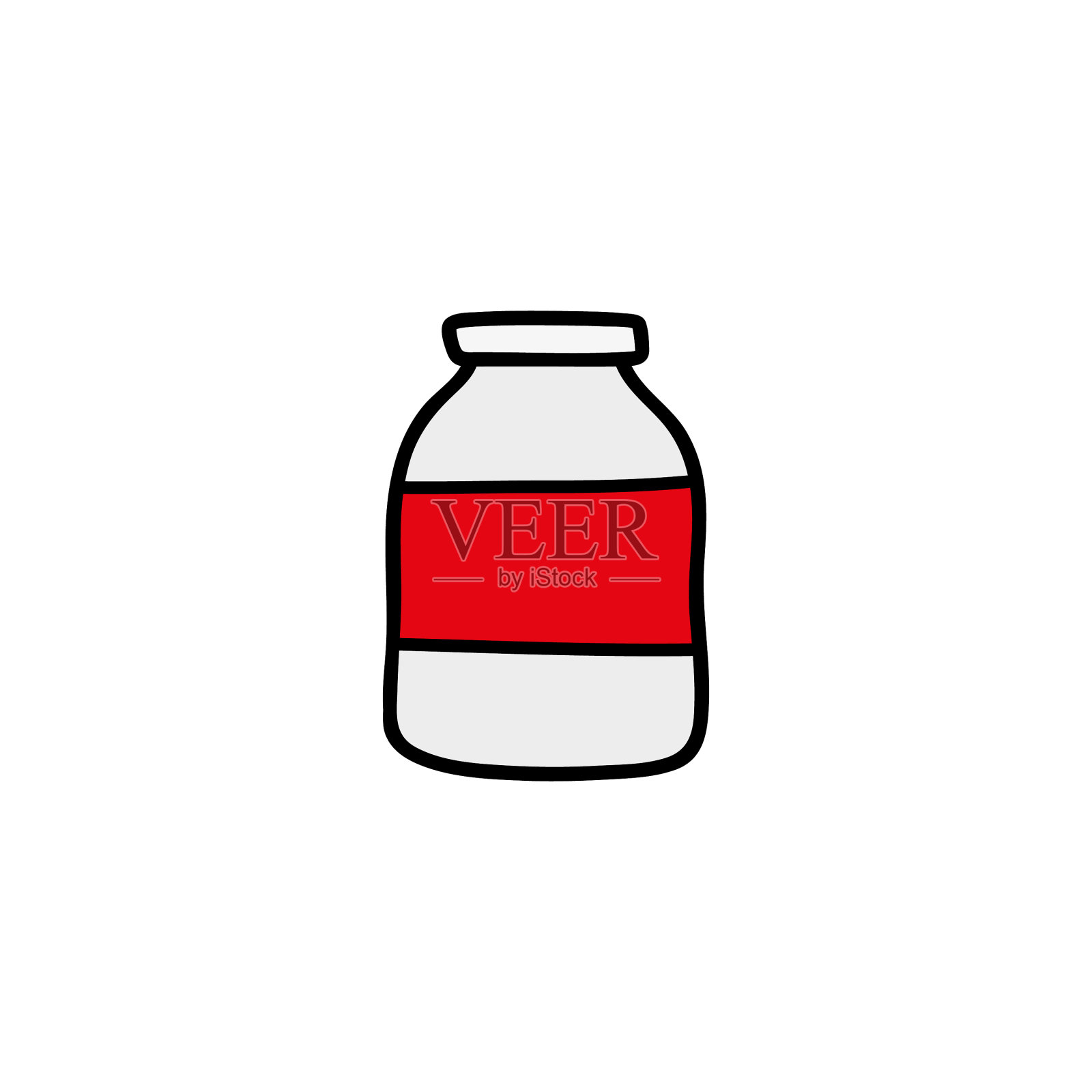 涂鸦彩色药瓶图标素材