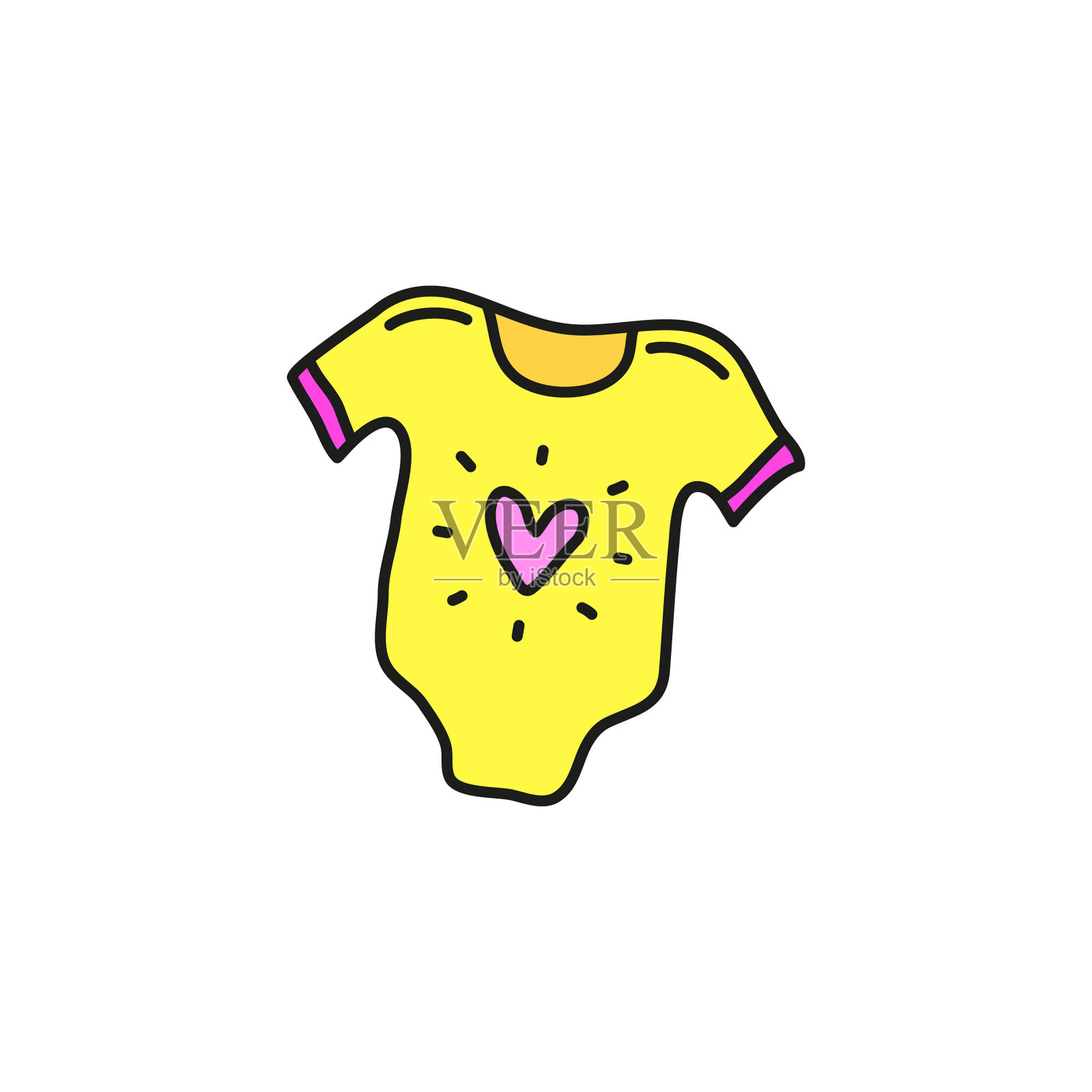 涂鸦彩色婴儿套装设计元素图片