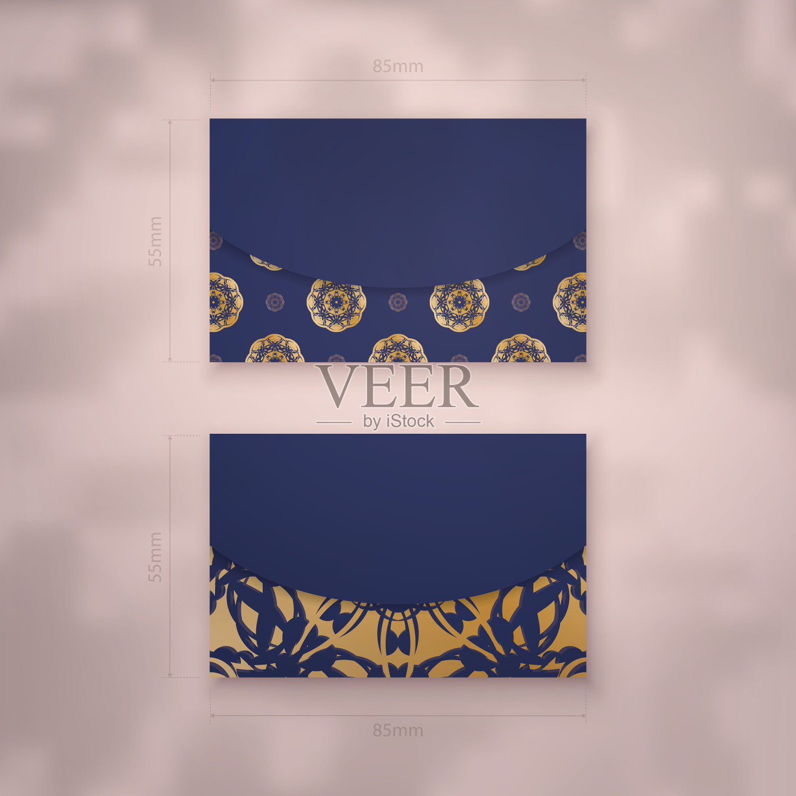 深蓝色豪华金色名片插画图片素材