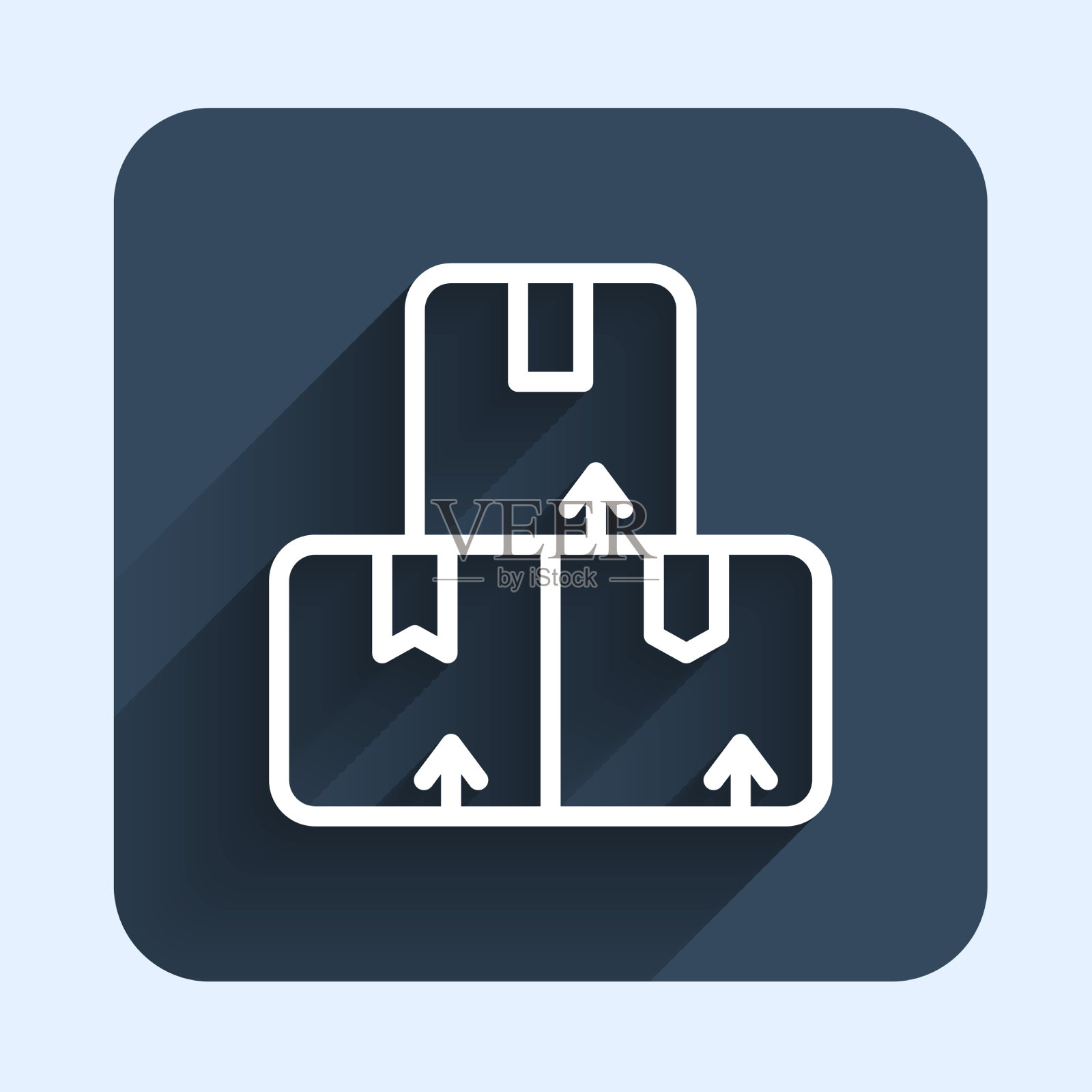 白线纸盒与纸盒图标隔离图标素材